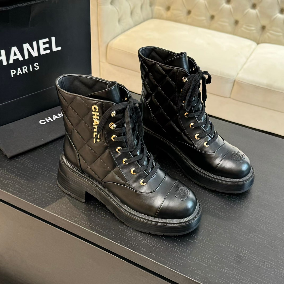 Chanel Sheepskin Short Boots
