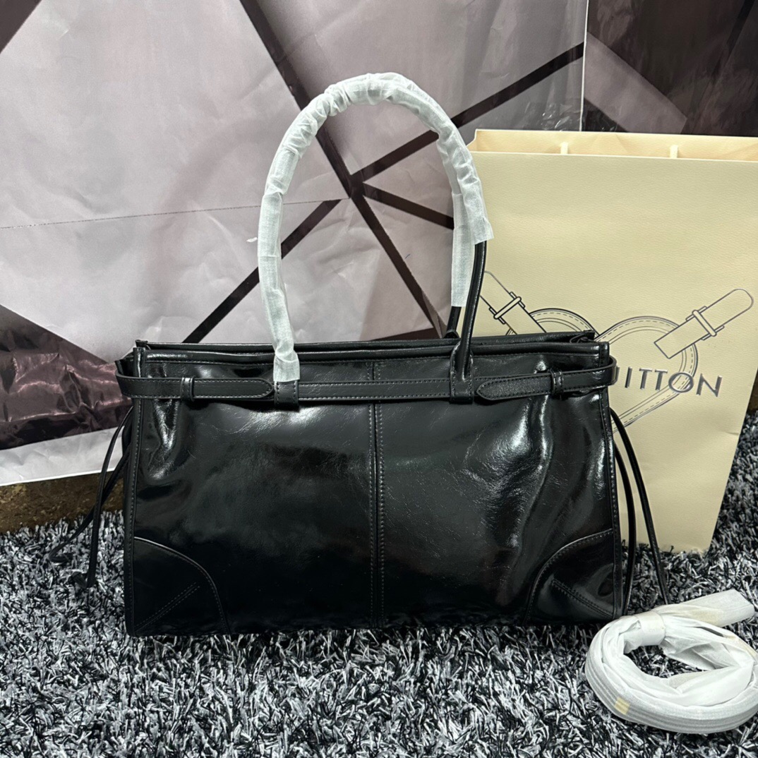 Prada Large Waxed Leather Bag