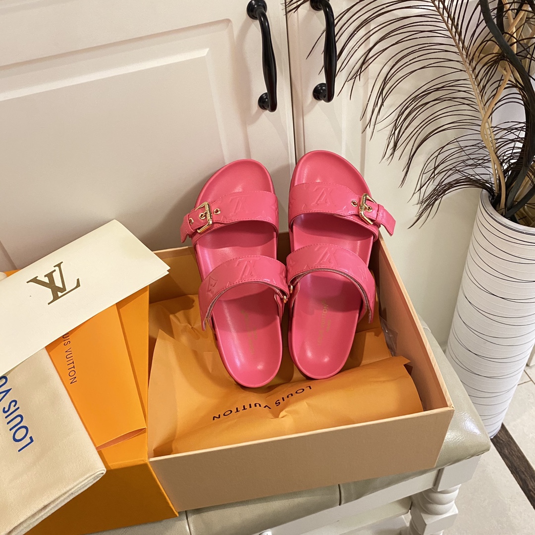 LV Fashionable Classic Versatile Leather Slippers