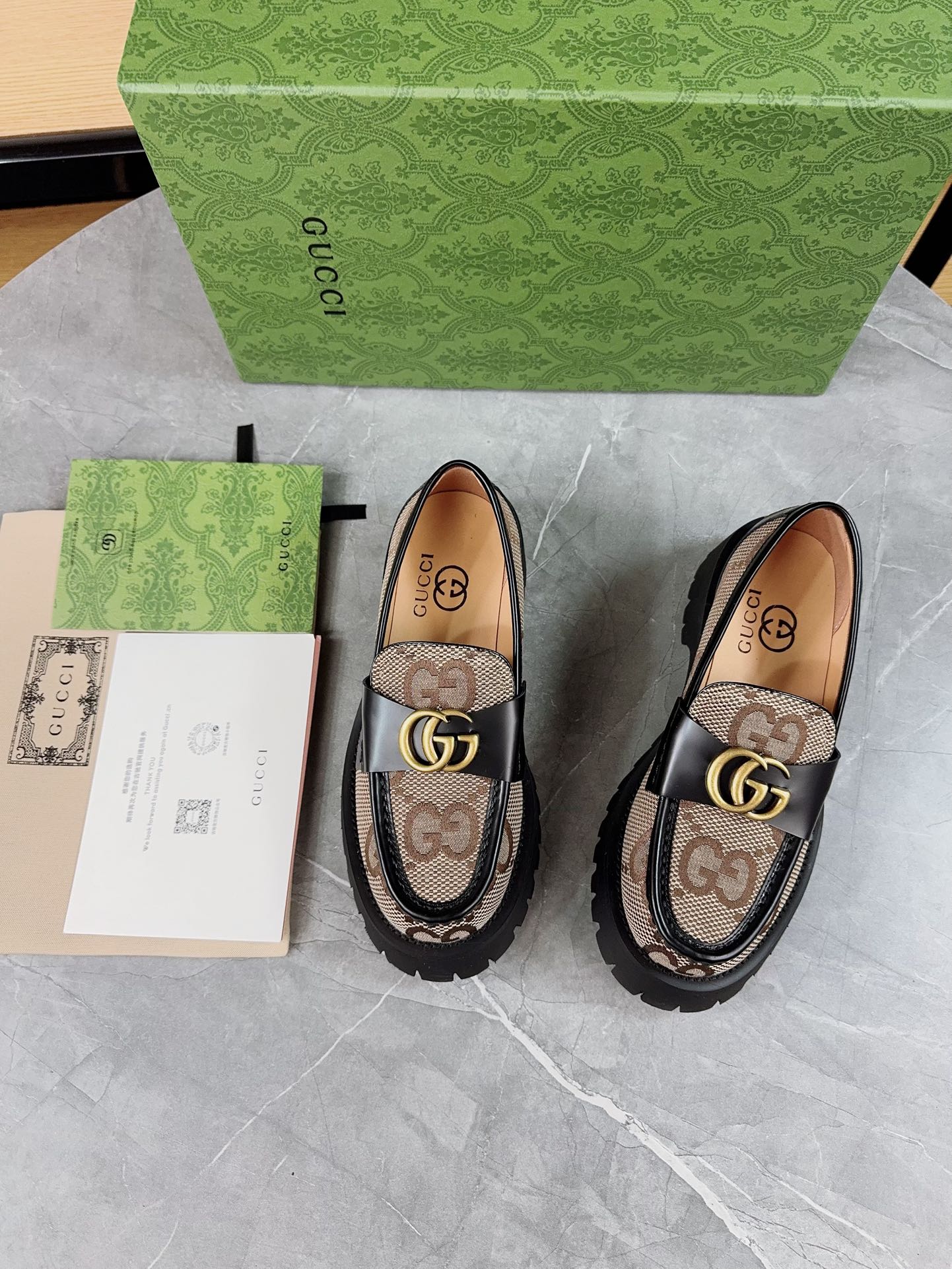 Gucci Thick-Soled Loafer Platform Shoes