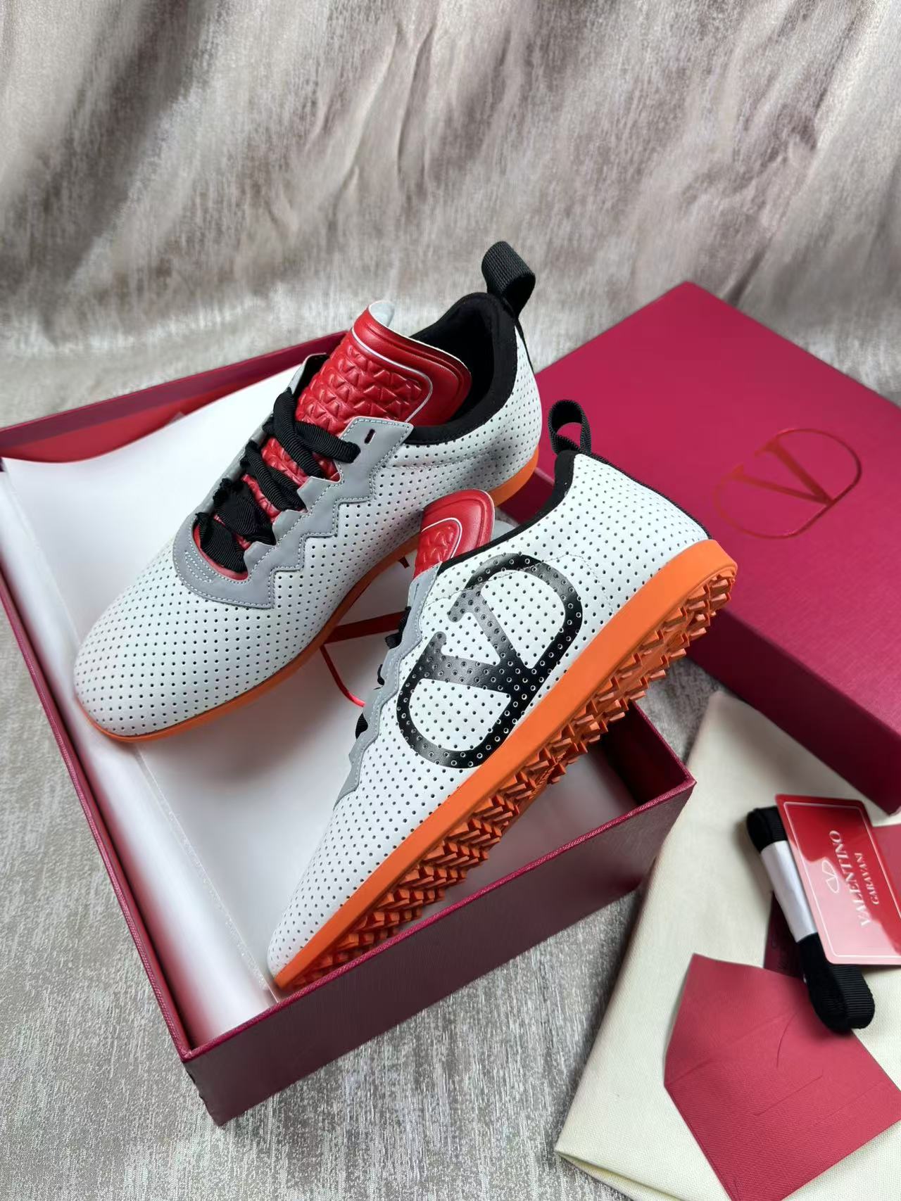 Valentino CHROMATHON Women's Perforated Suede Sneakers