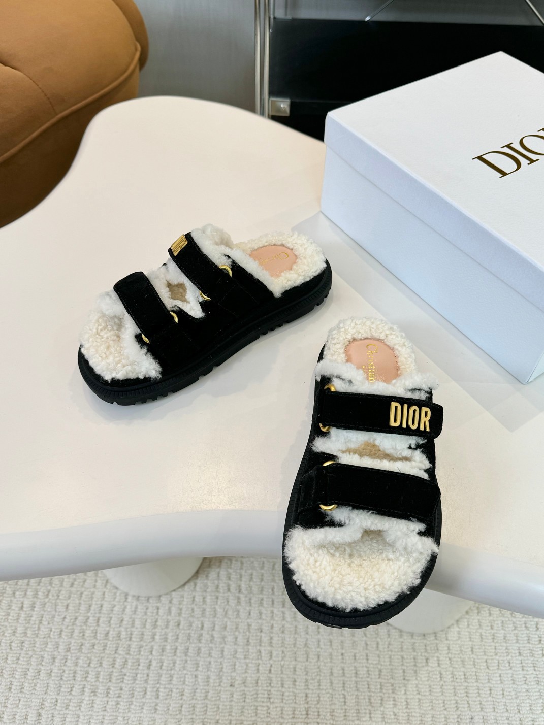 DIOR Act Autumn-Winter Wool Slide Sandals