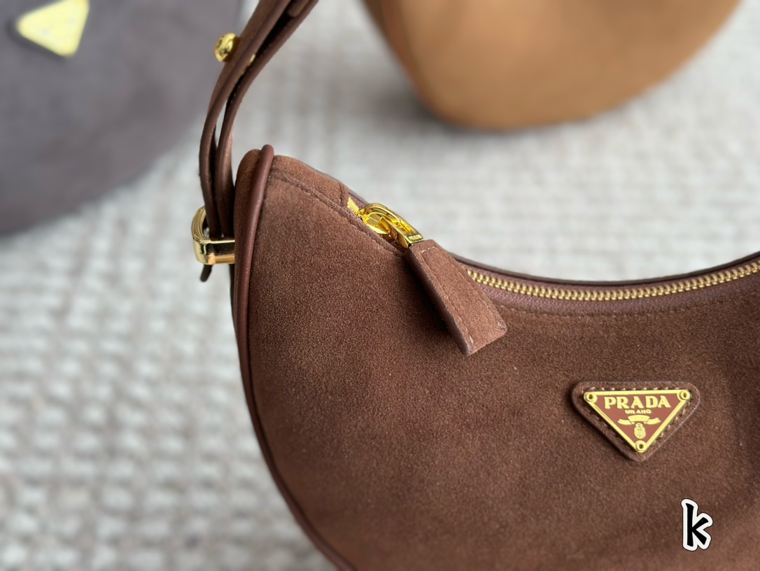 Prada Arqué Velvet Underarm/Shoulder Bag