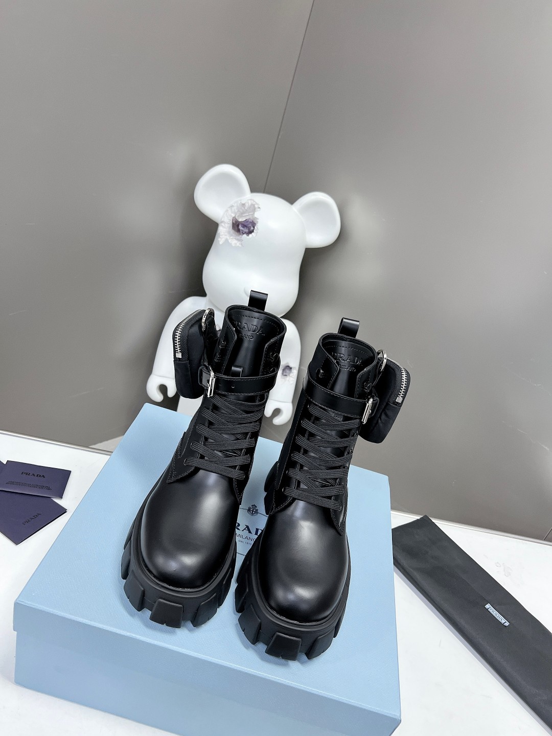 Prada FW24 New Arrivals Leather Short Boots