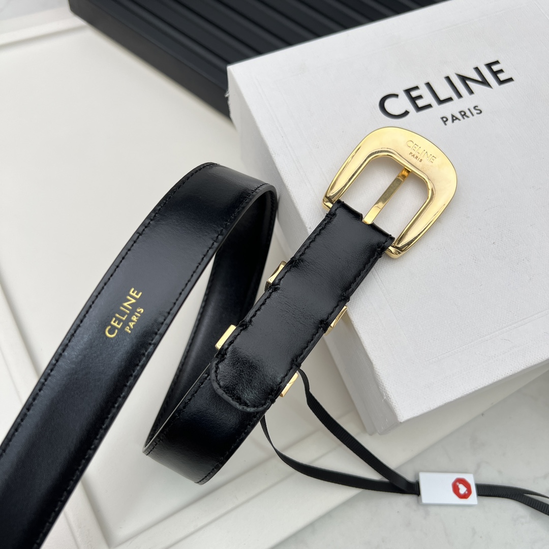 Celine Leather Elegant Thin Belt