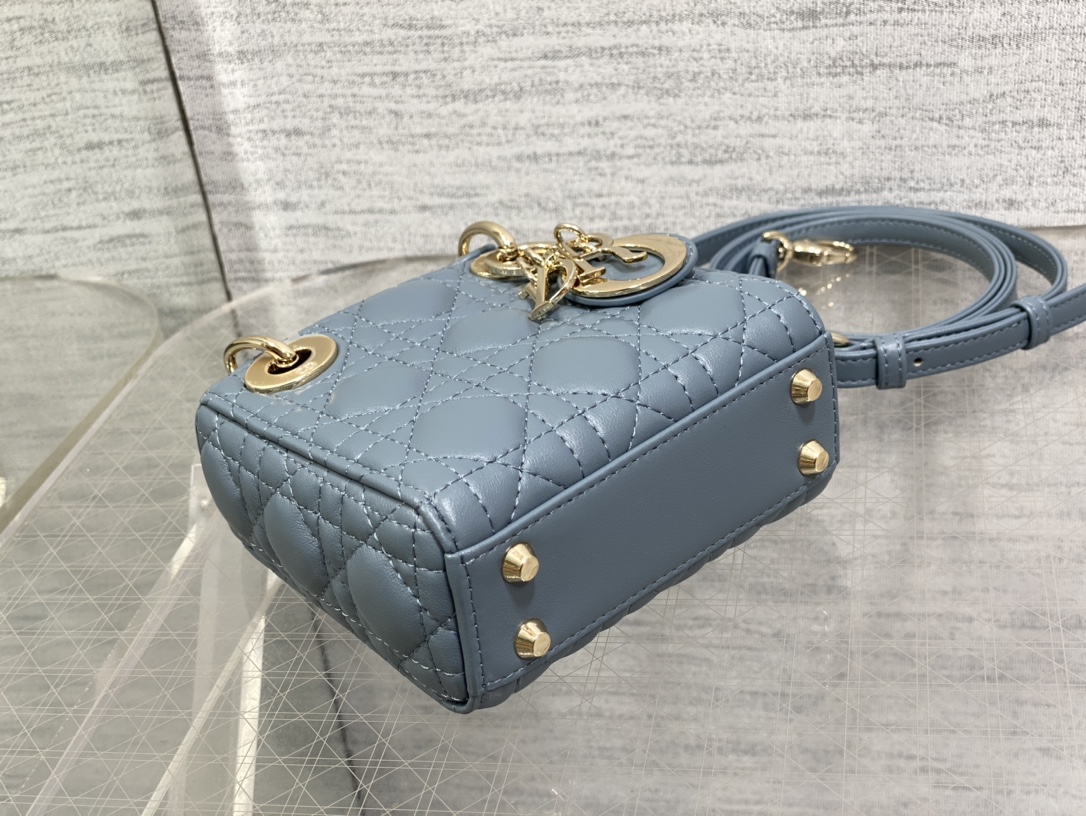 DIOR Mini Leather Handbag with Sheepskin Handle