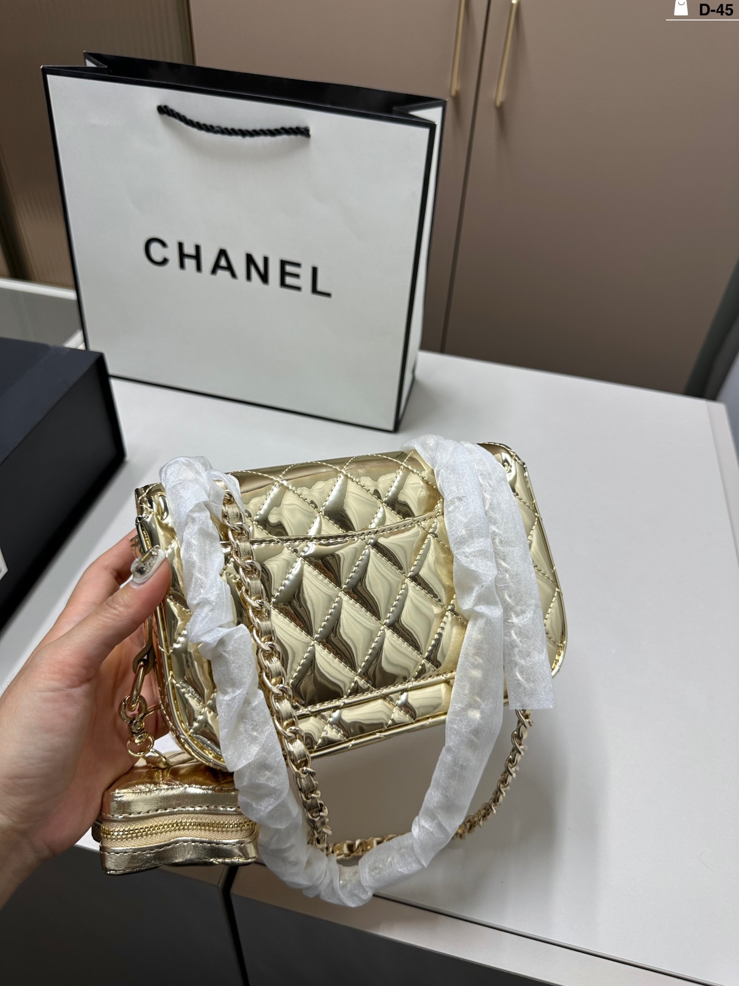Chanel Patent Leather Chain Bag