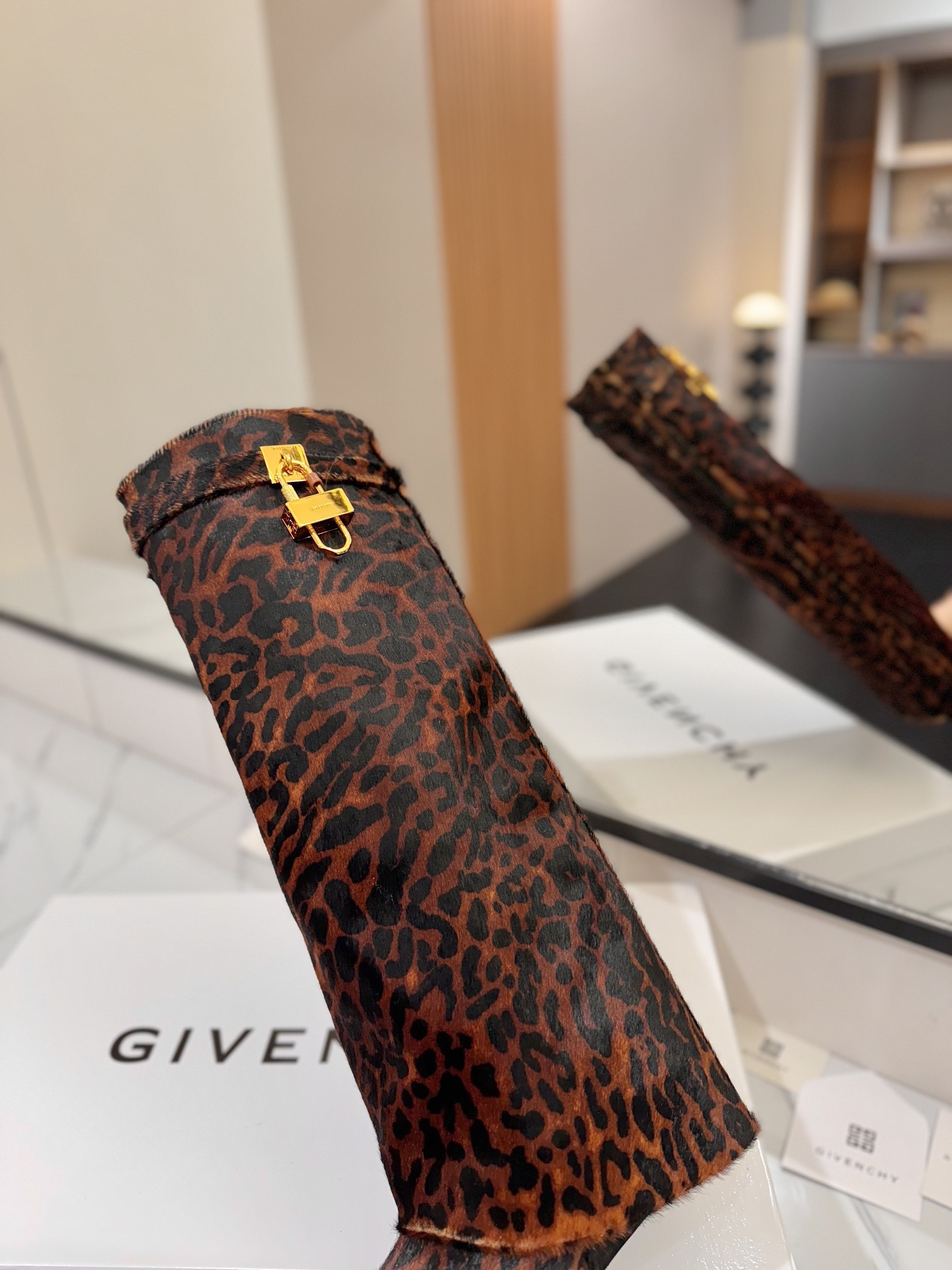 Givenchy Horsehair Leather Buckle Boots