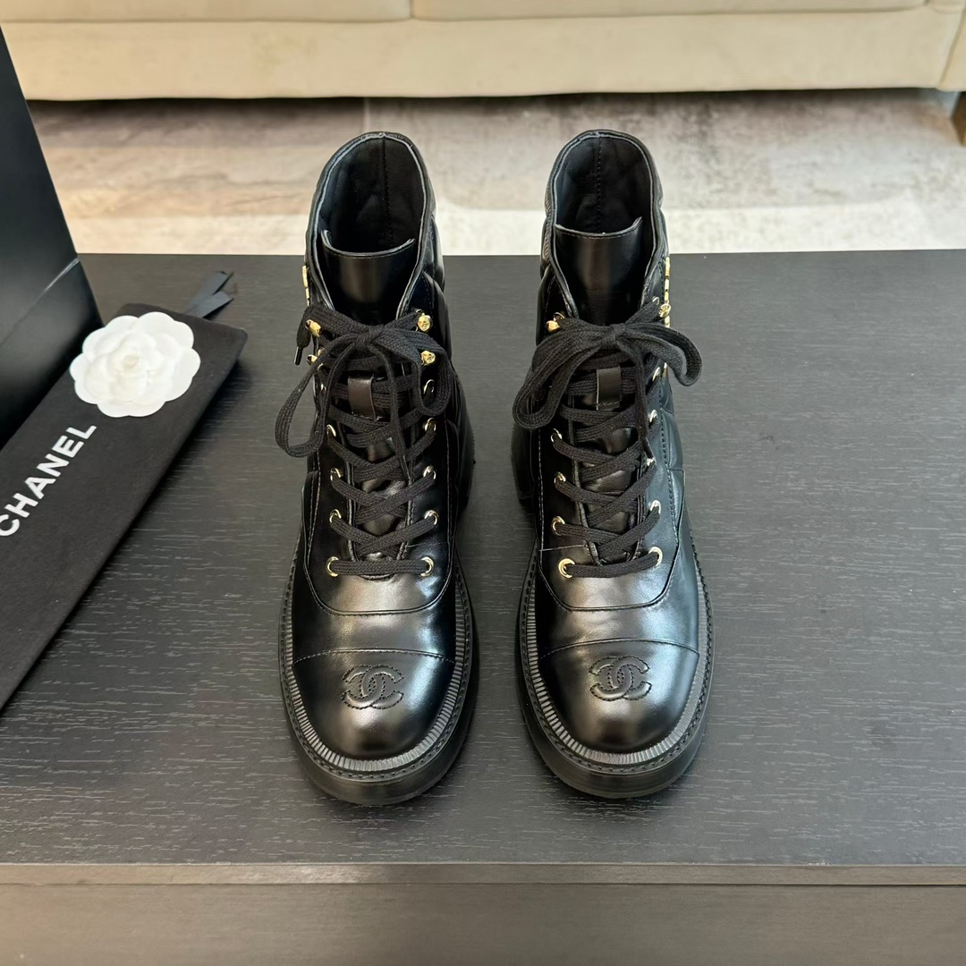 Chanel Sheepskin Short Boots