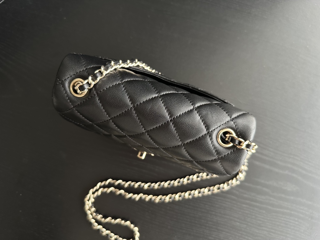 Chanel Black Calfskin Chain Bag