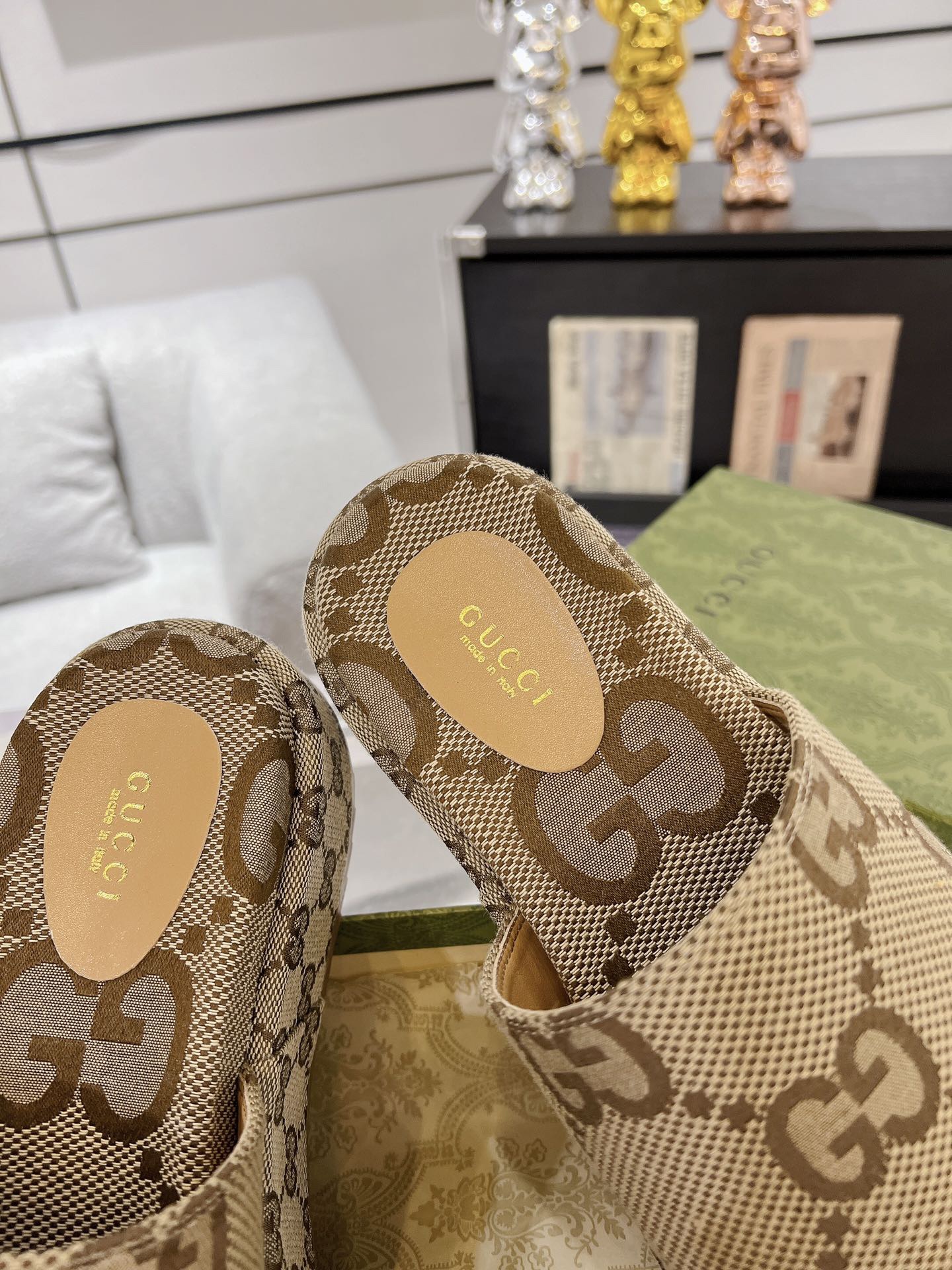 Gucci Chunky Classic Print Slippers