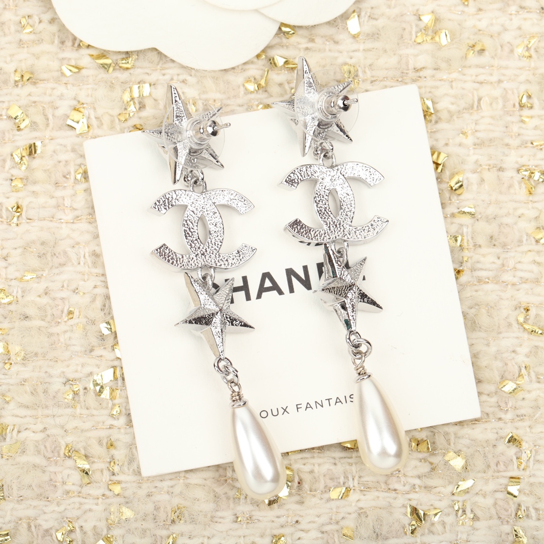 Chanel Gemstone and Pearl Earrings