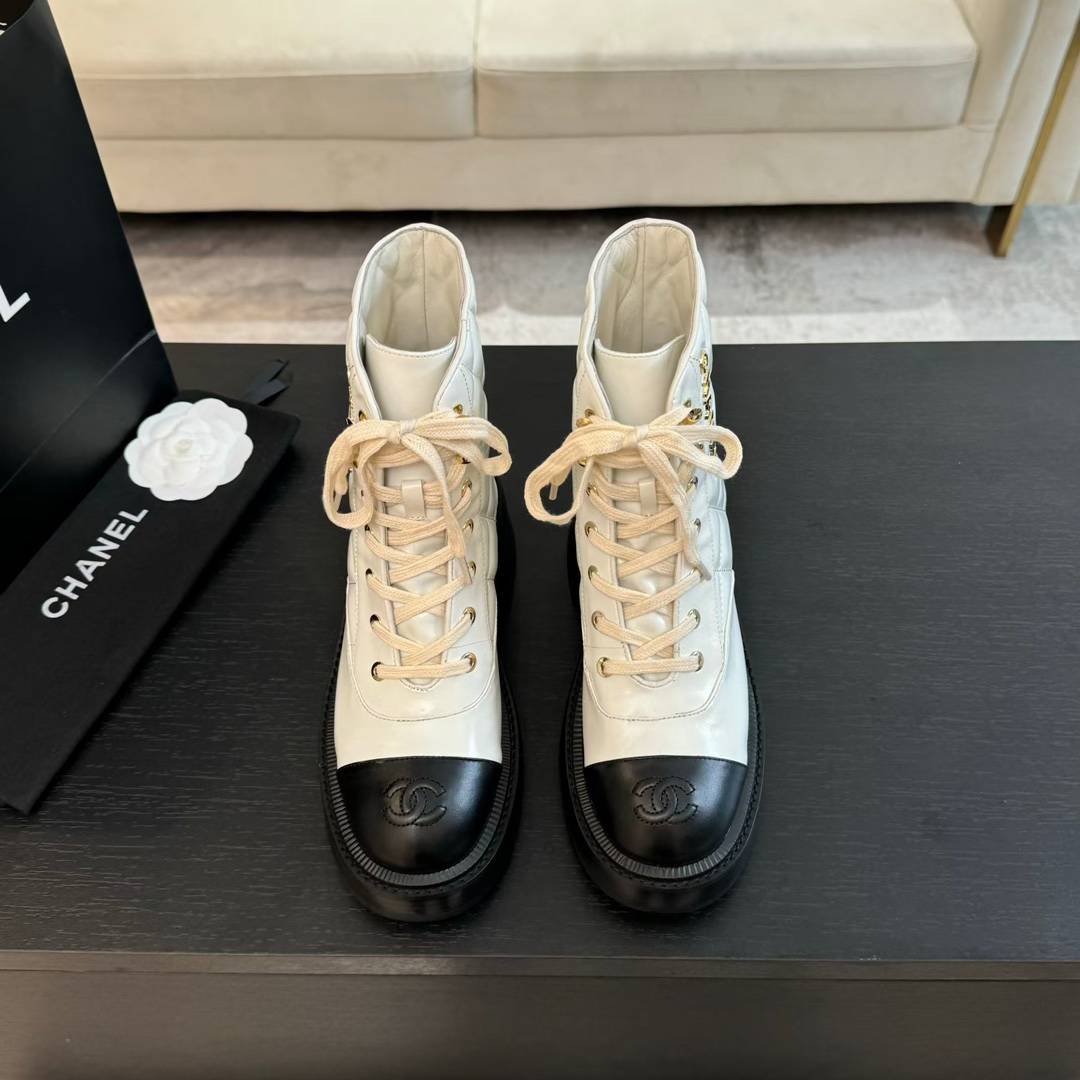 Chanel Sheepskin Short Boots
