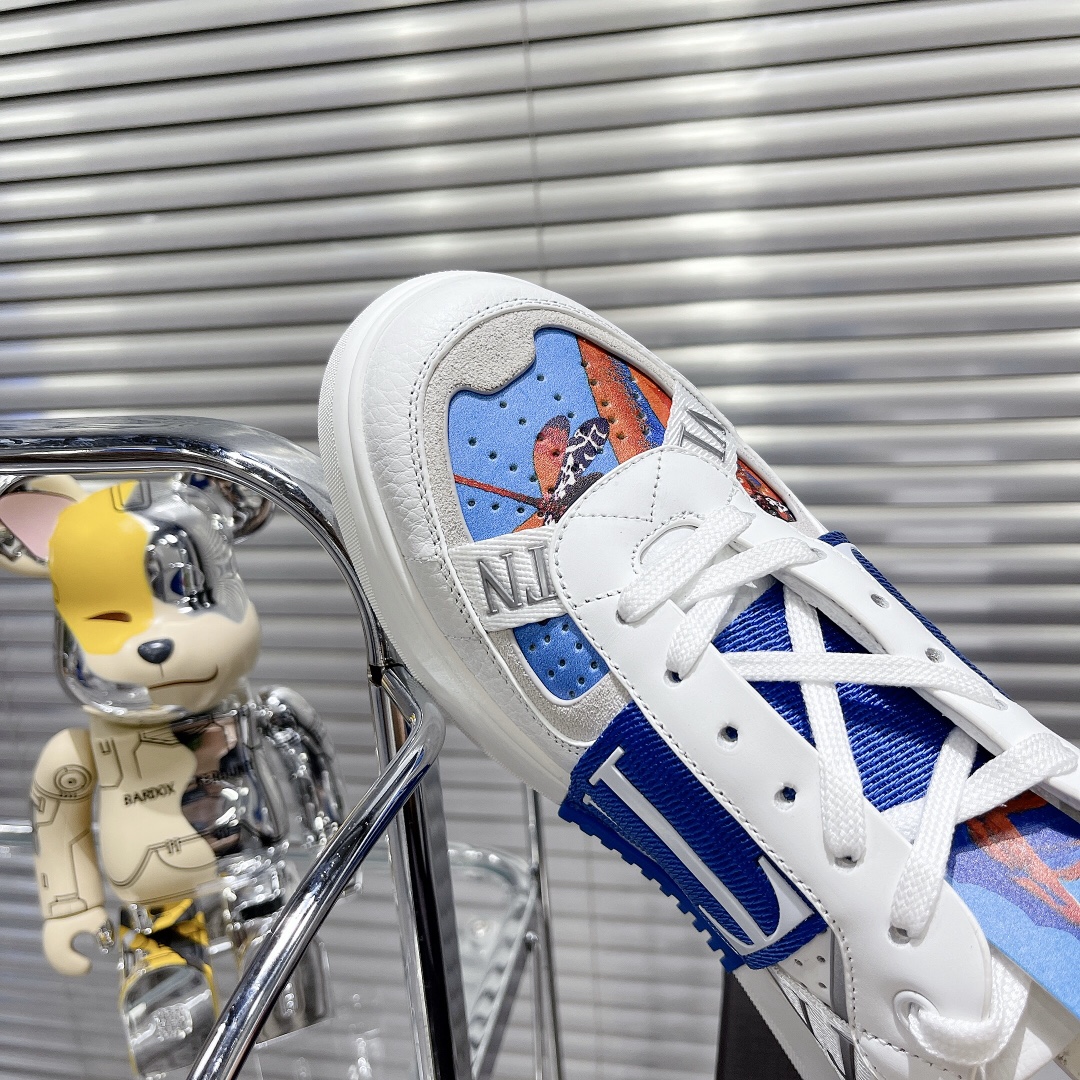 Valentino Women's Embroidered Calfskin Sneakers with Straps