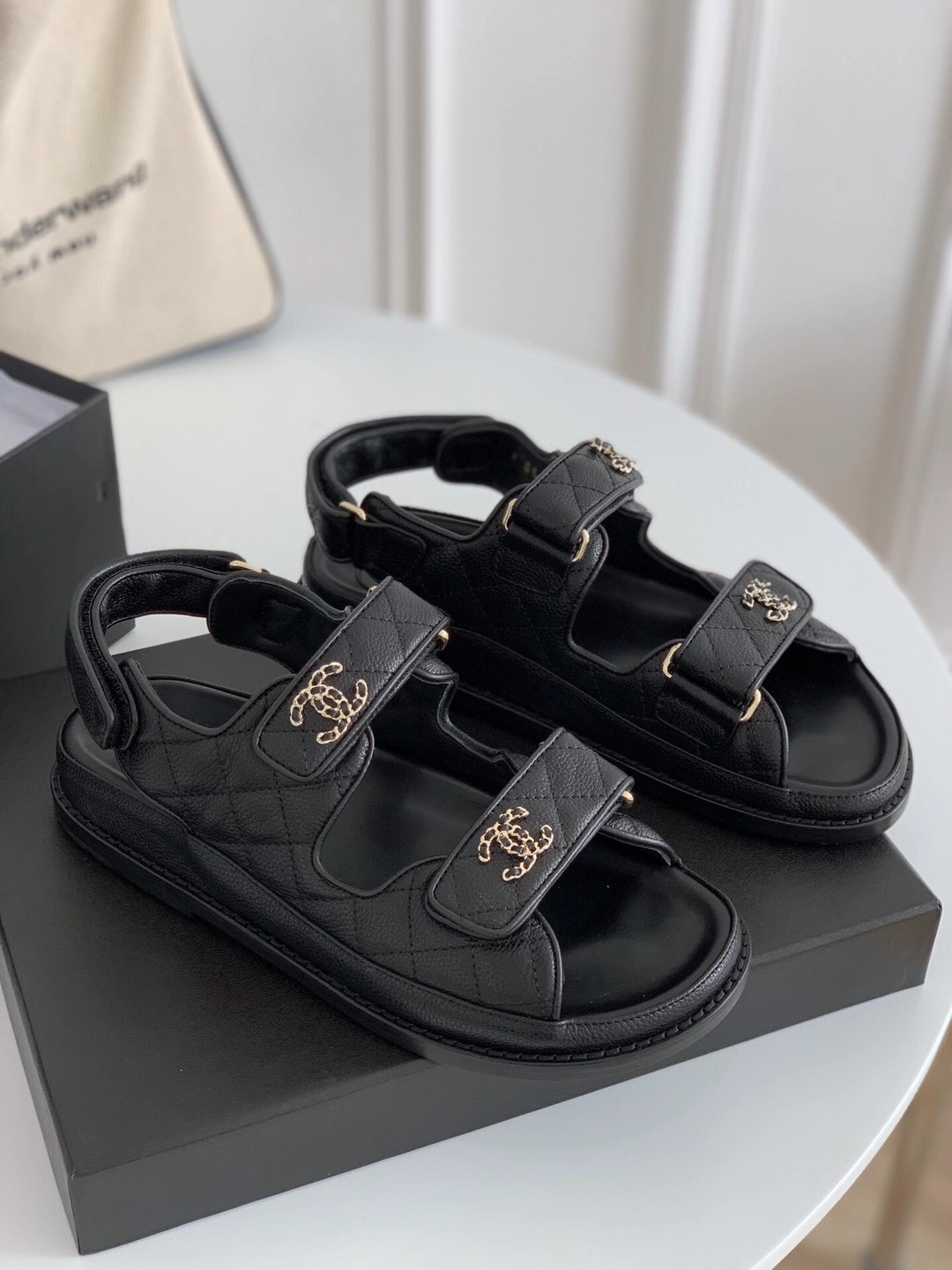 Chanel Glossy Calfskin Sandals
