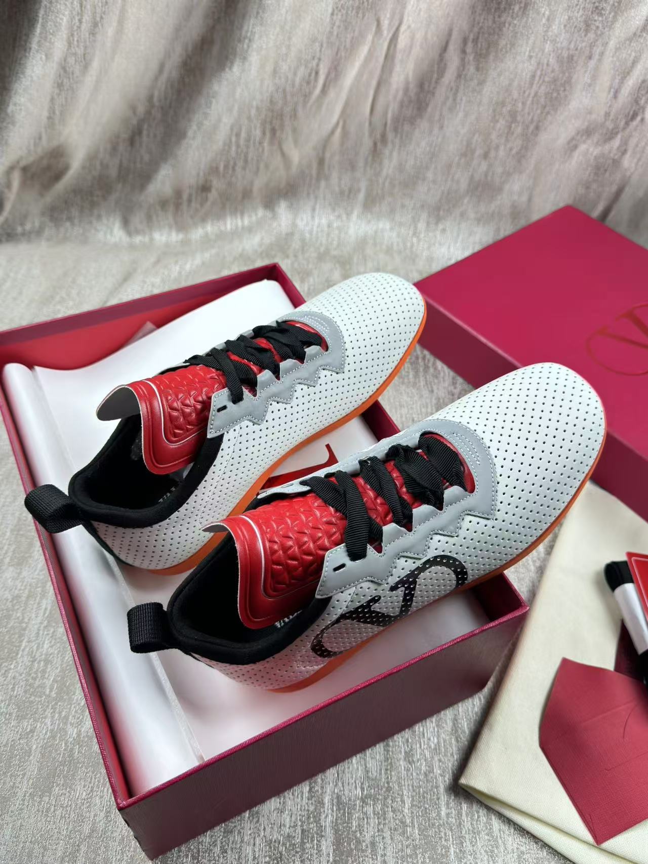 Valentino CHROMATHON Women's Perforated Suede Sneakers