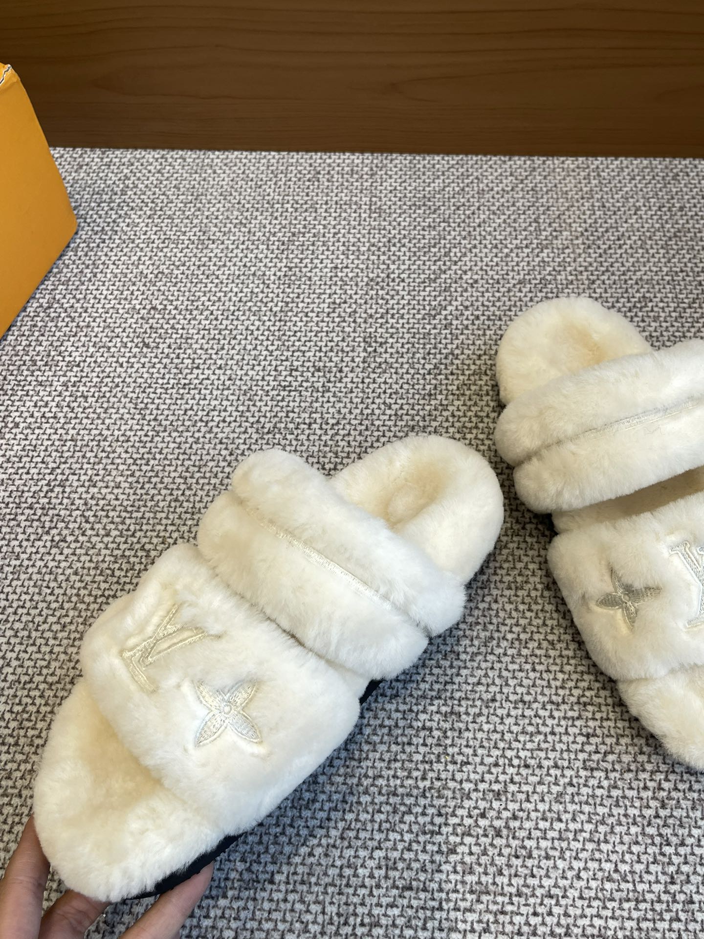LV Flat Wool Slippers