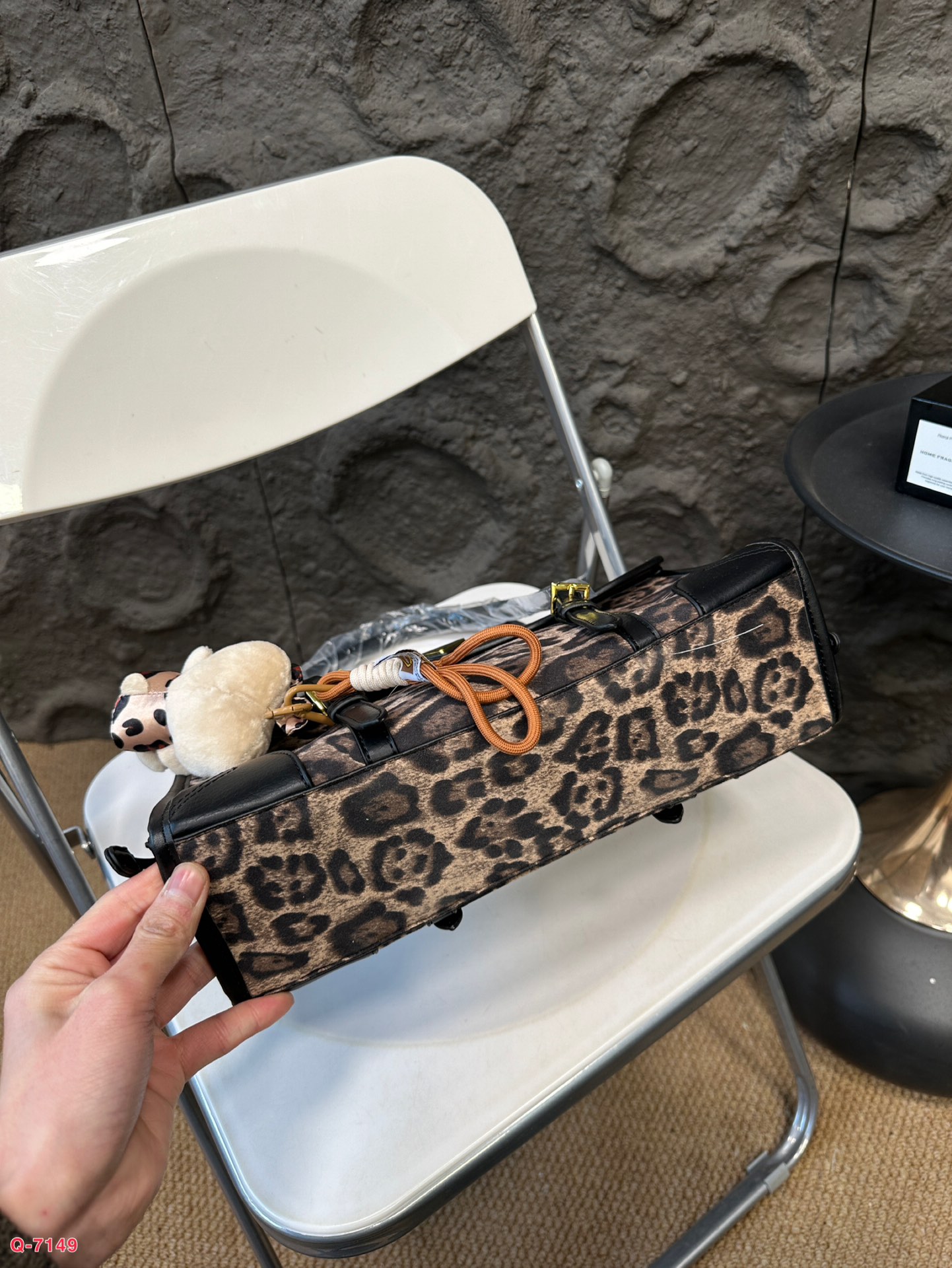 Prada Leopard-Print Leather Shoulder/Underarm Bag