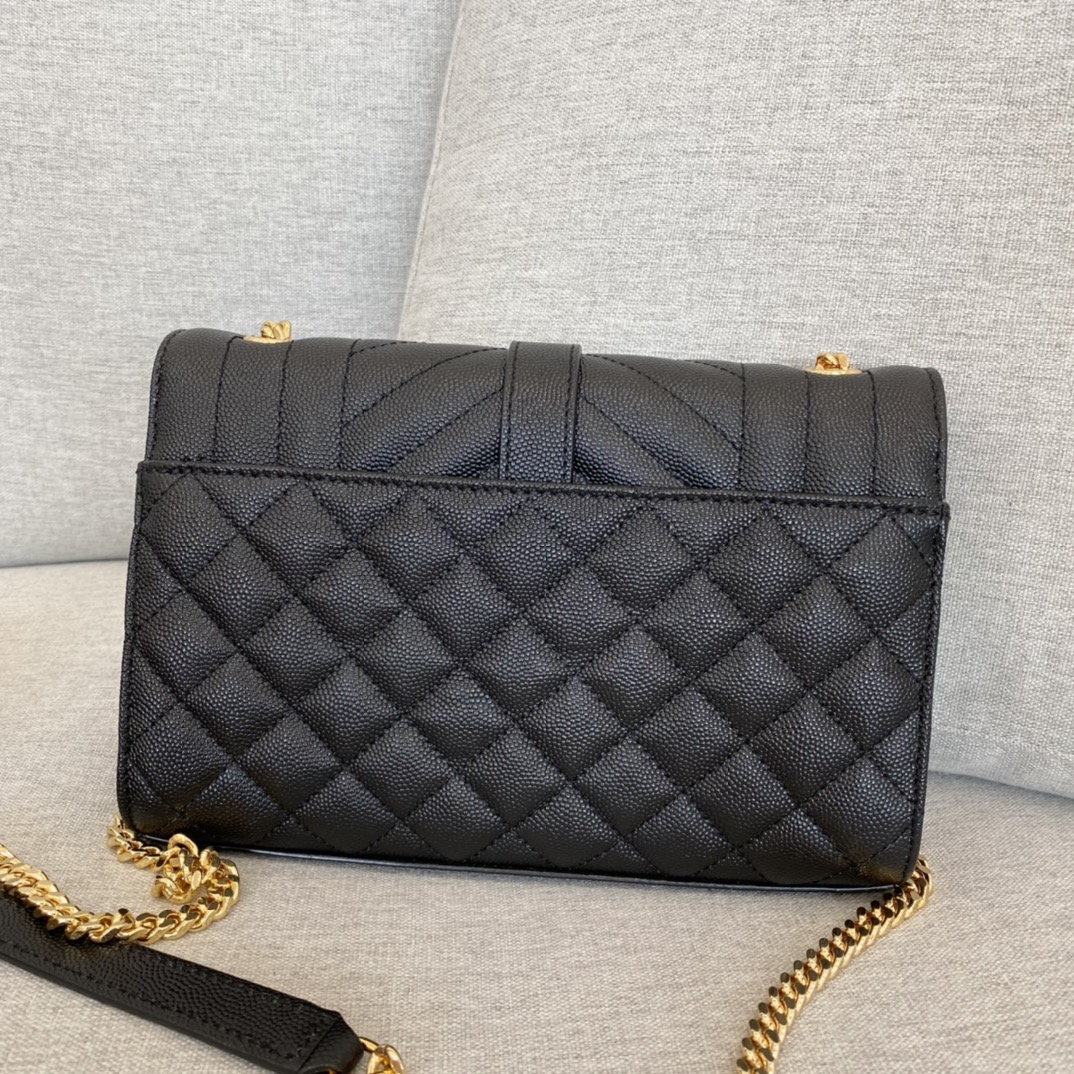 Saint Laurent Caviar Small Grain Leather Chain Bag