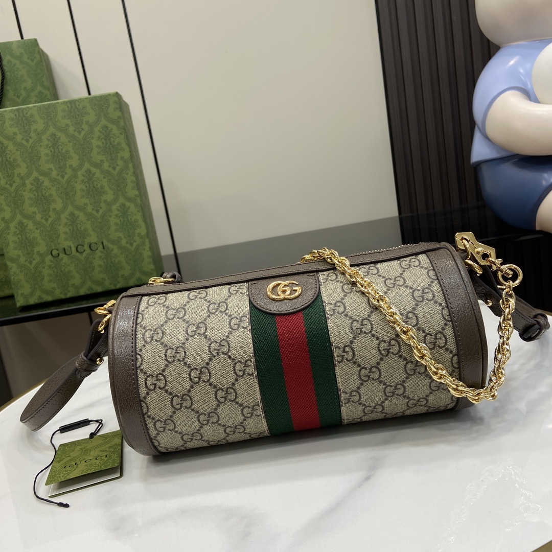 Gucci Ophidia Chain Cylinder Bag