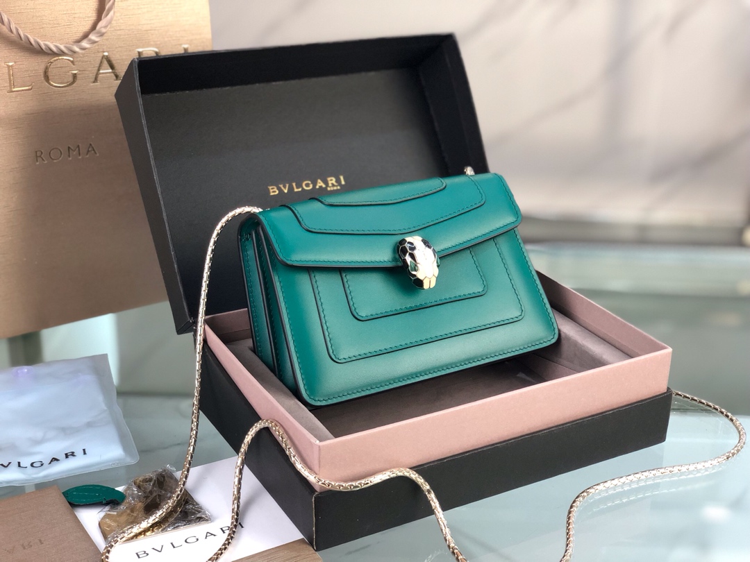 Bulgari Serpenti Forever Calfskin Leather Chain Bag