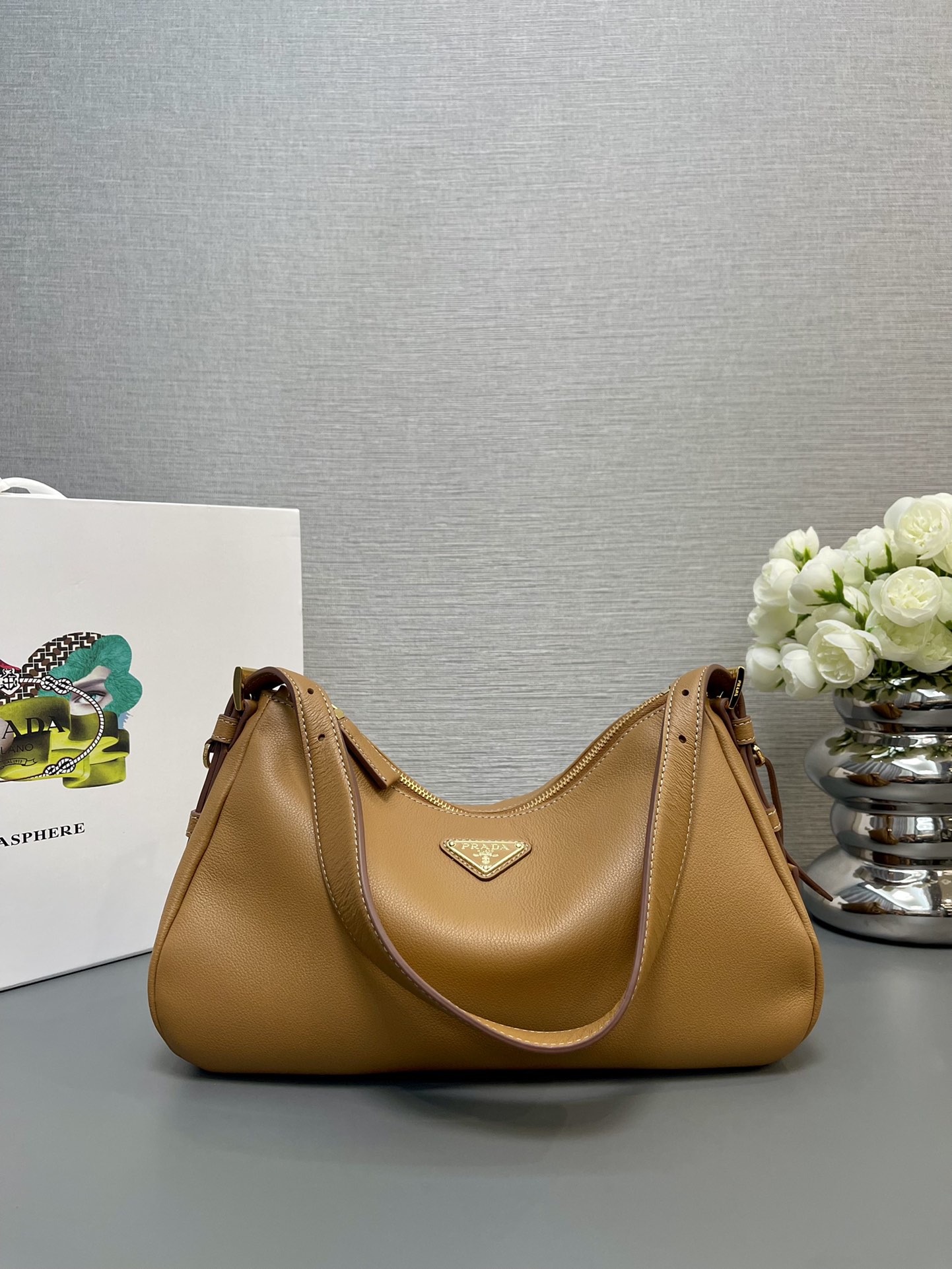 Prada Aimée Medium Leather Shoulder Bag