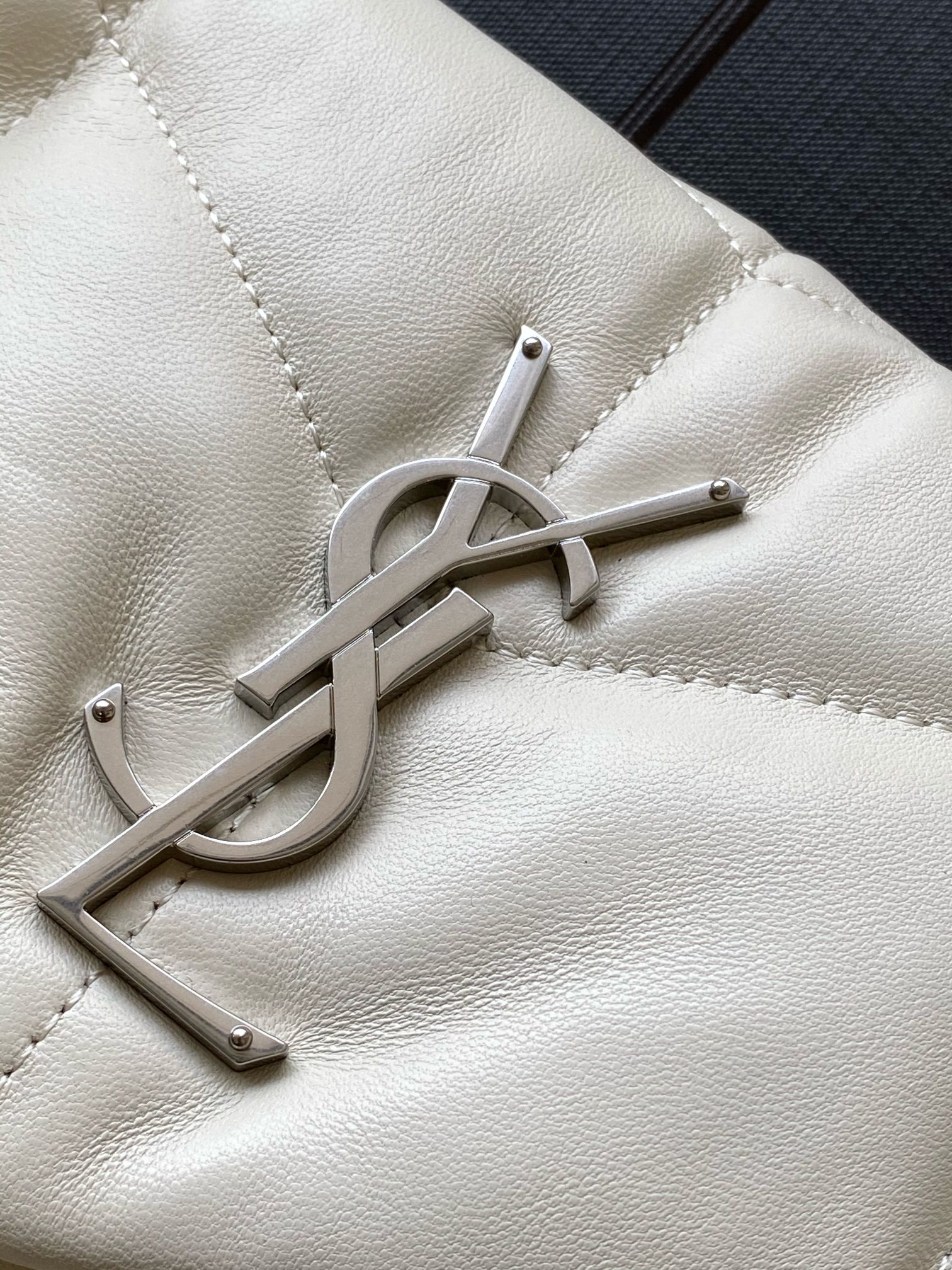 Saint Laurent Checkerboard Pattern Crossbody/Shoulder Chain Bag  in White