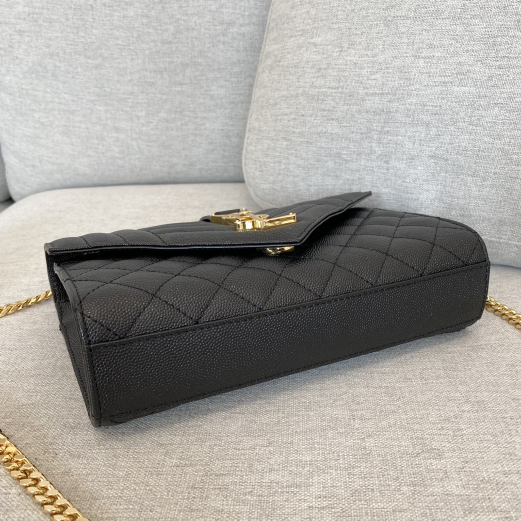 Saint Laurent Caviar Small Grain Leather Chain Bag