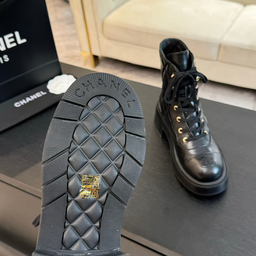 Chanel Sheepskin Short Boots