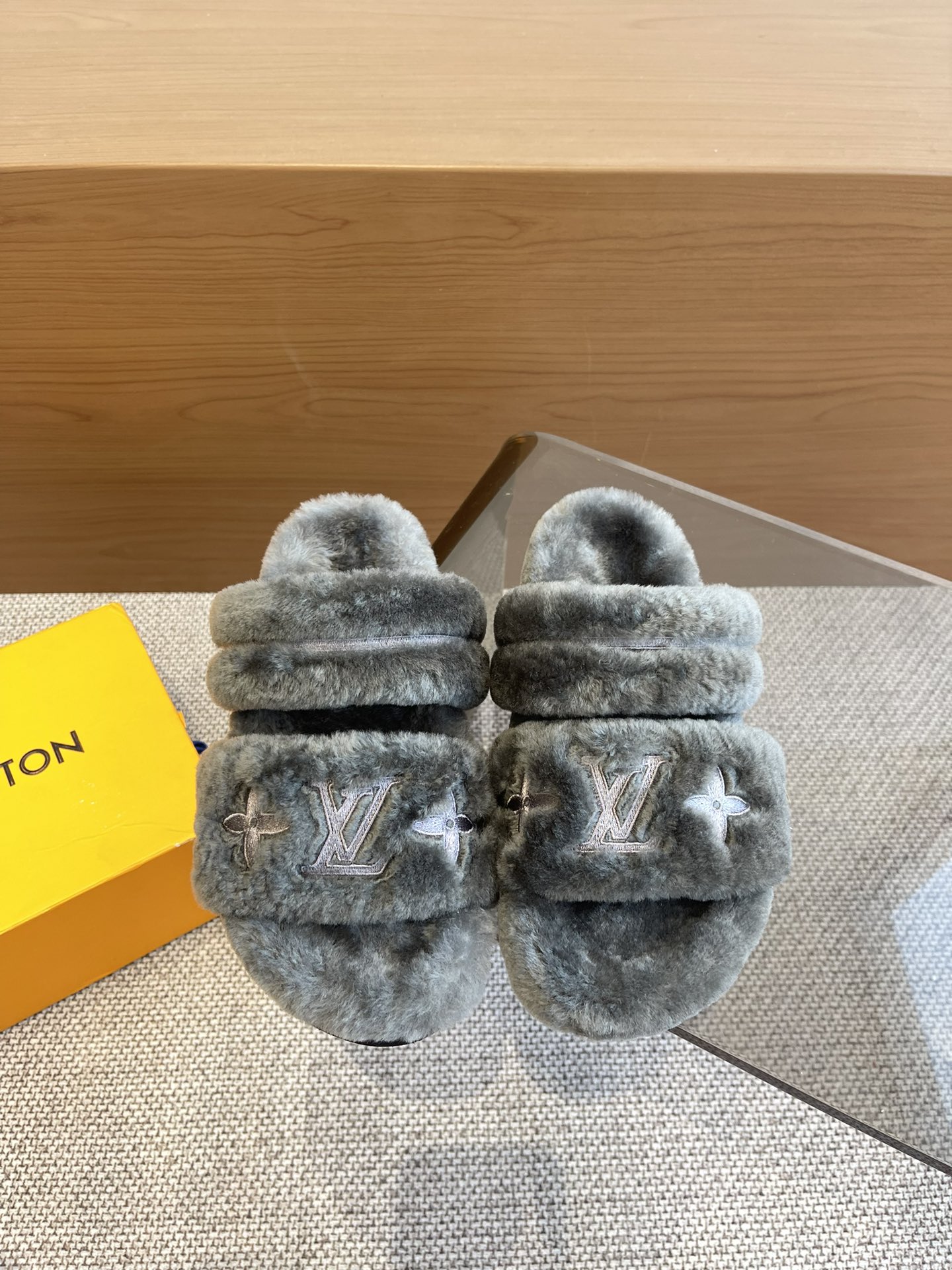 LV Flat Wool Slippers