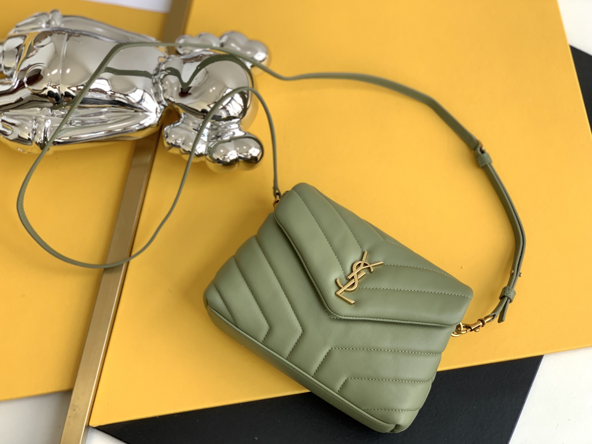 Saint Laurent Paris Green Leather Women's Crossbody Bag