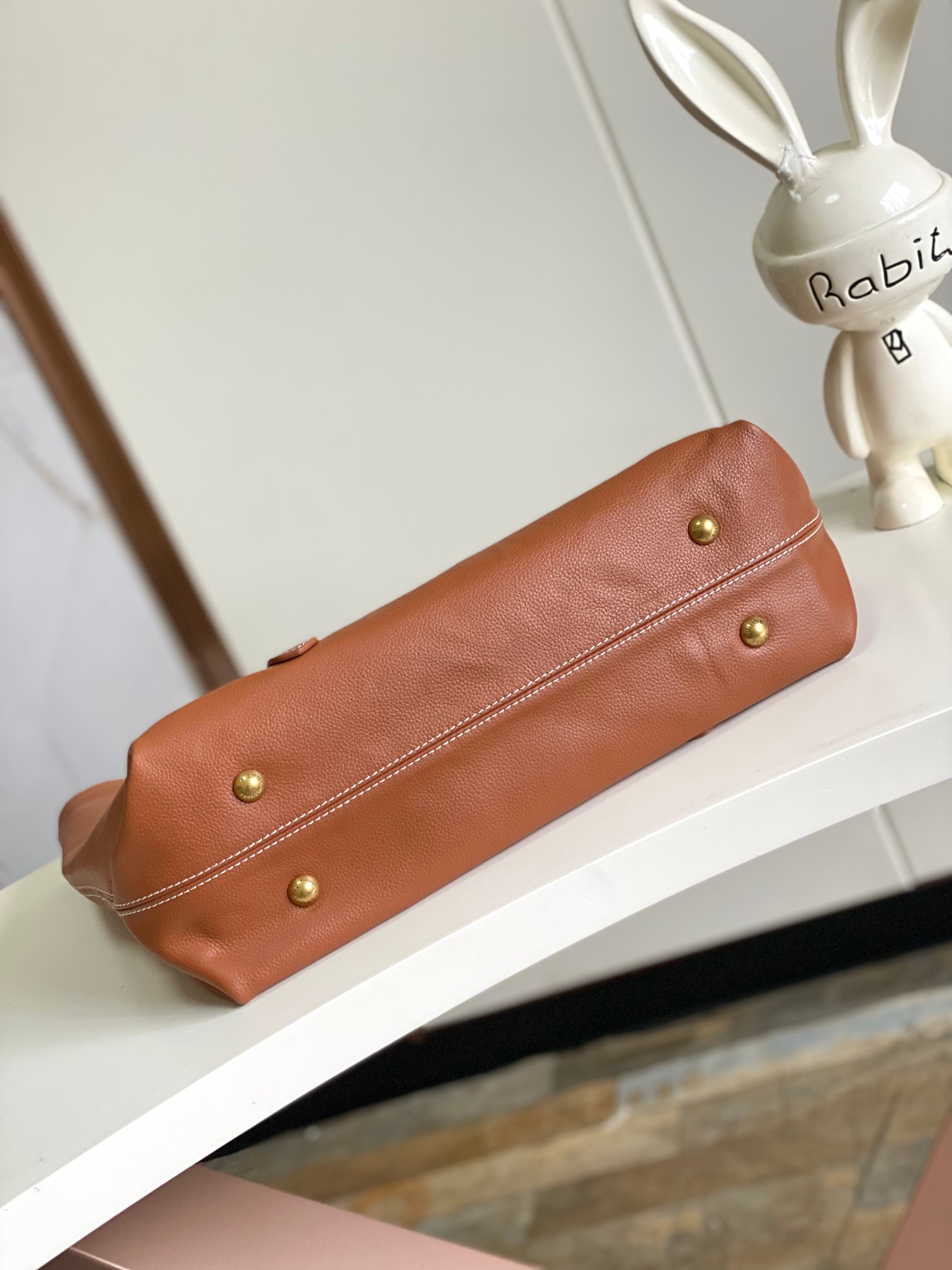 LV Low-Key Hobo Top-Grain Leather Tote Bag