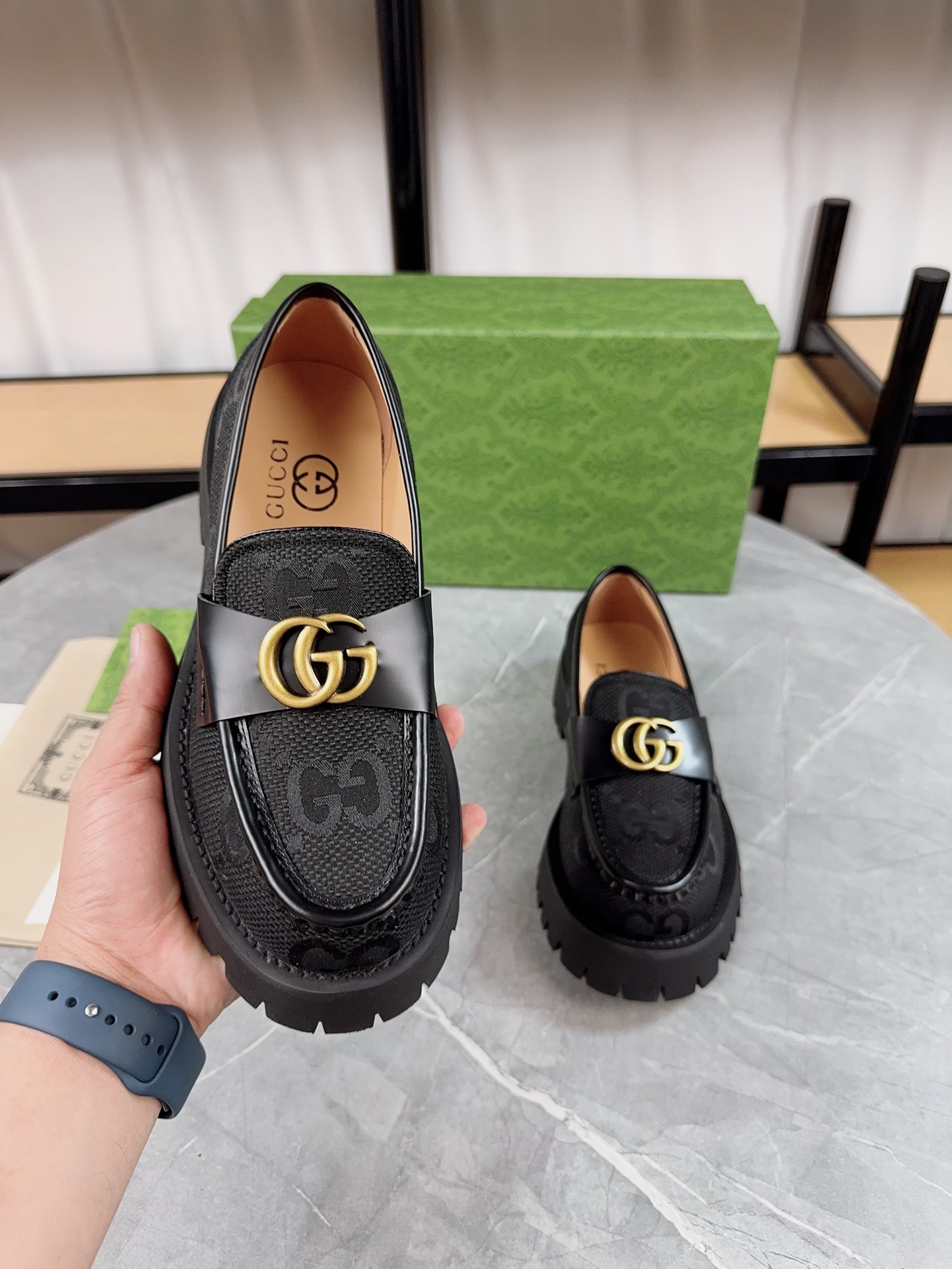 Gucci Thick-Soled Loafer Platform Shoes