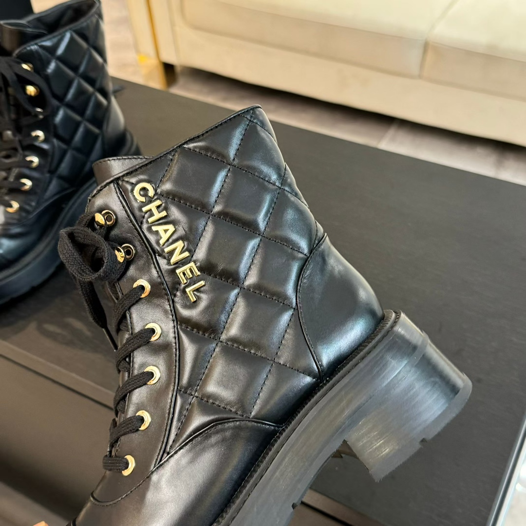 Chanel Sheepskin Short Boots