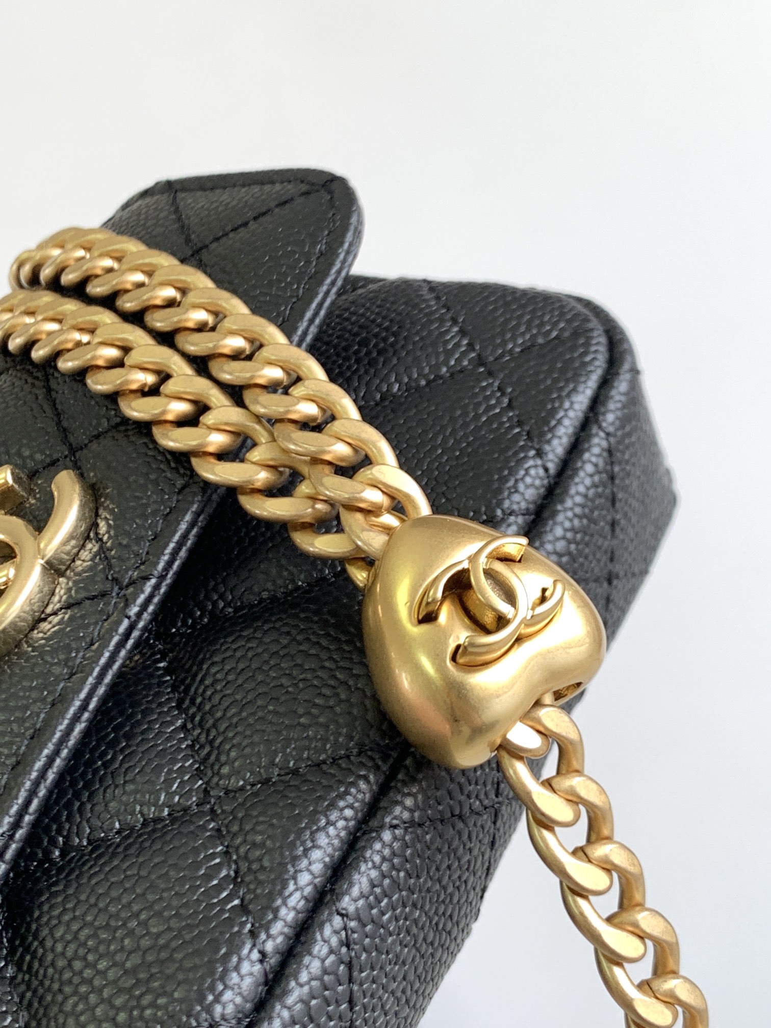 Chanel Classic Black Caviar Leather Single Shoulder Bag