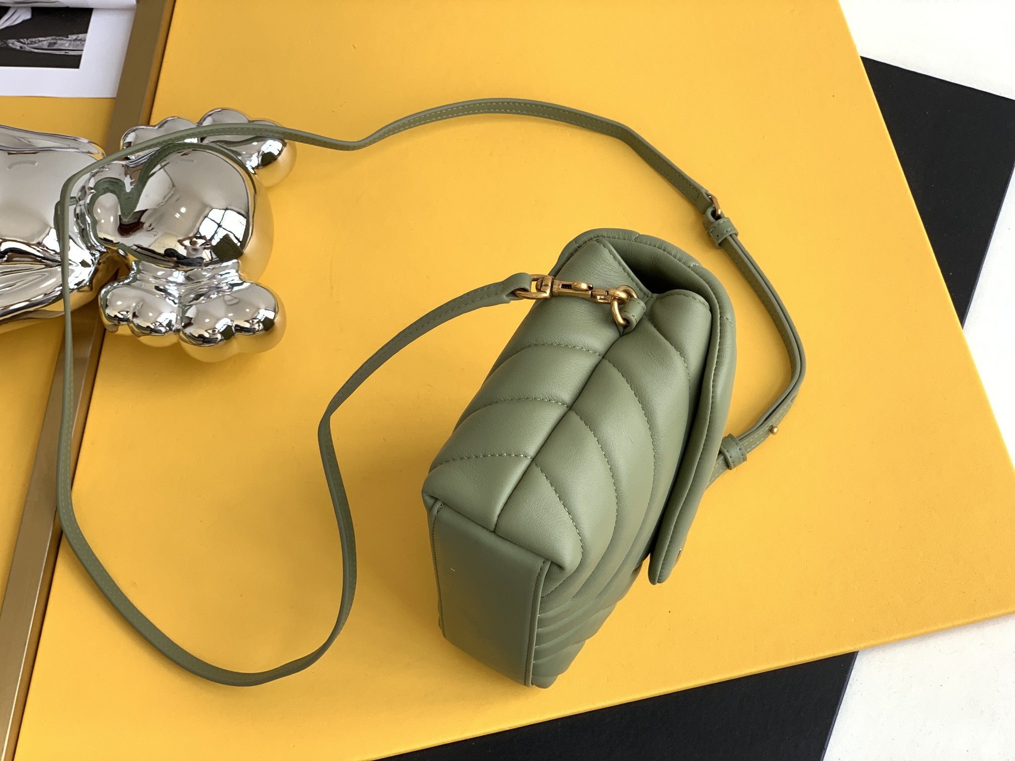 Saint Laurent Paris Green Leather Women's Crossbody Bag