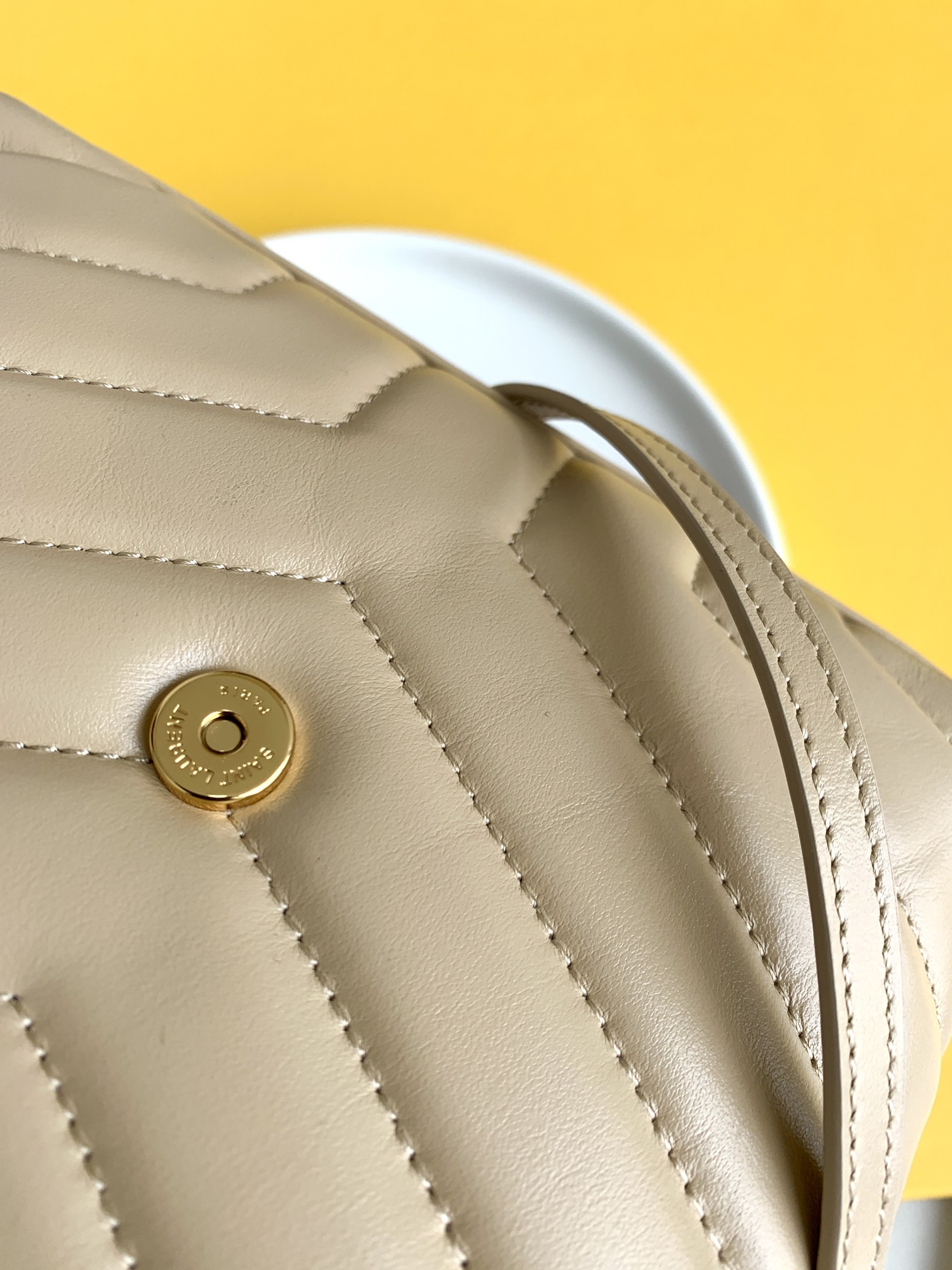 Saint Laurent Paris Beige Leather Women's Crossbody Bag