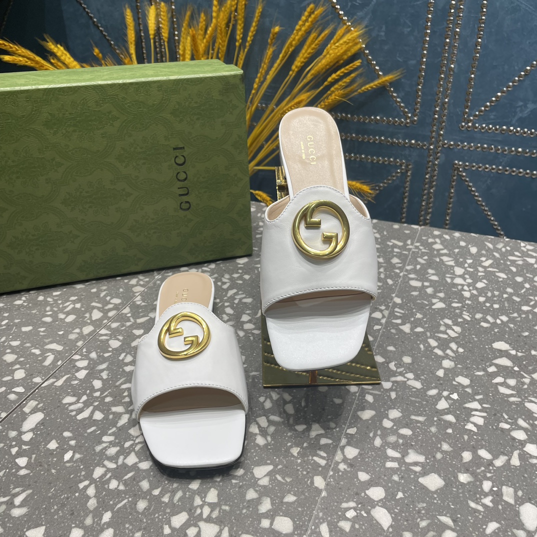 Gucci Square-Toe Flat Slippers