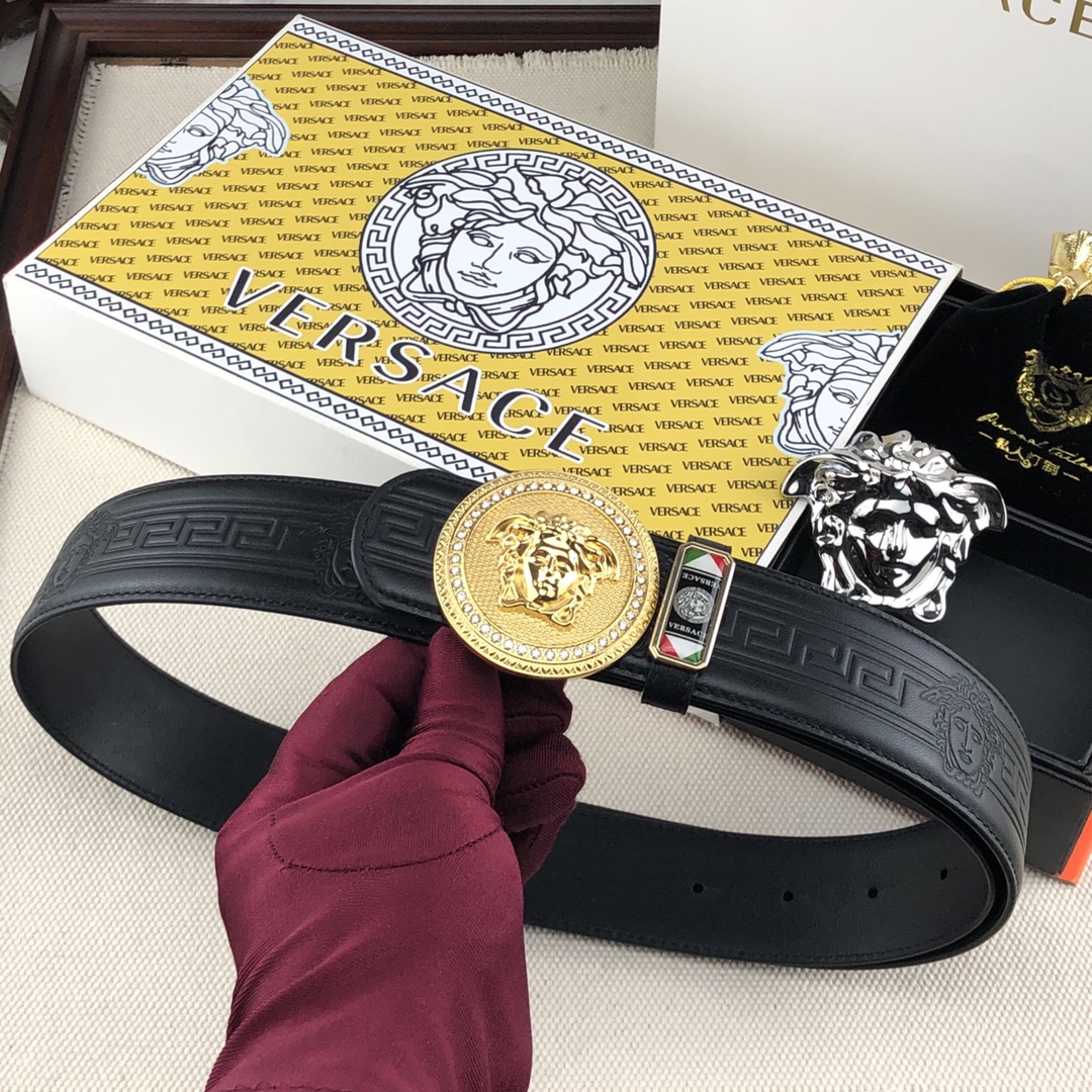 Versace Double-Buckle Belt Set