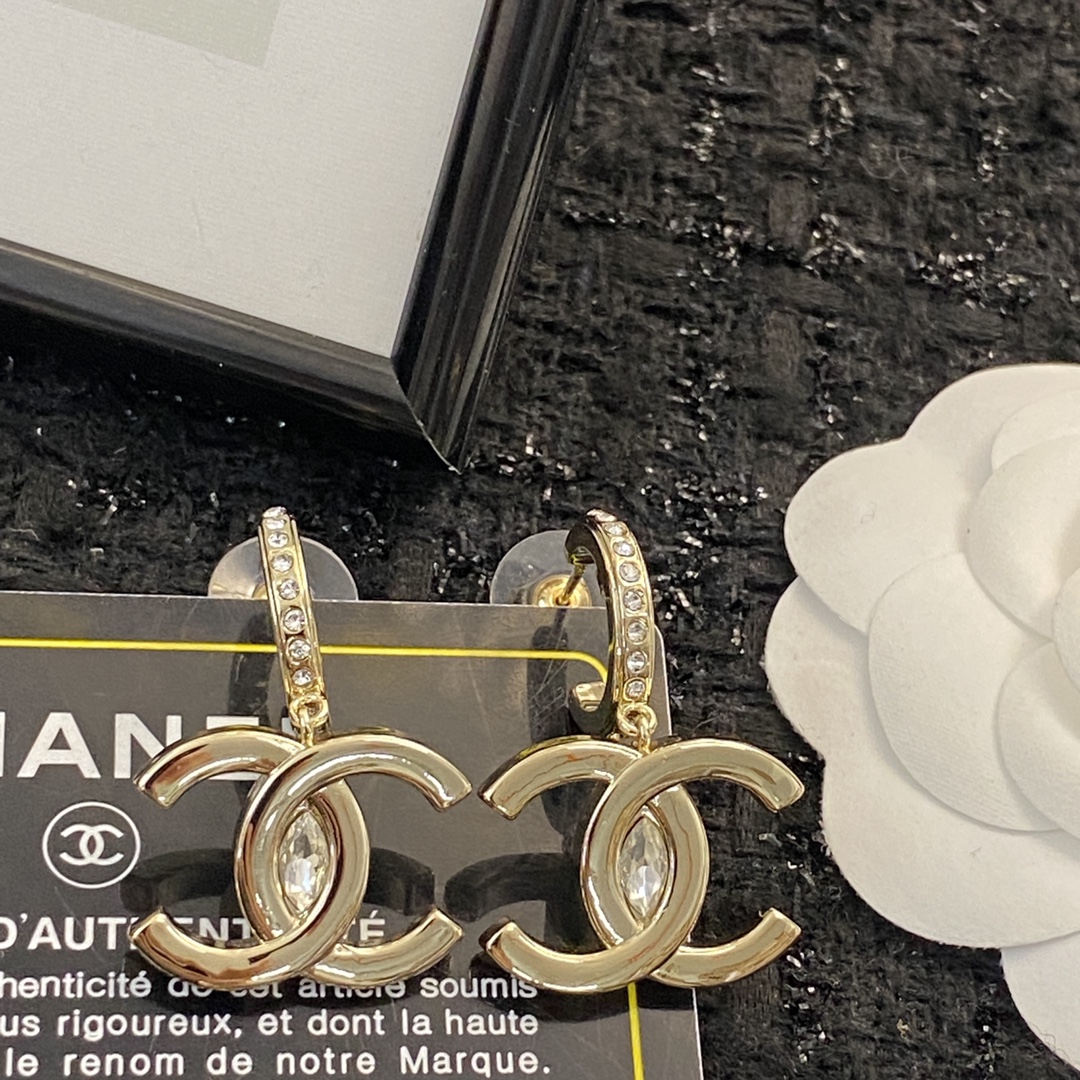 Chanel Classic Double C Metal Earrings