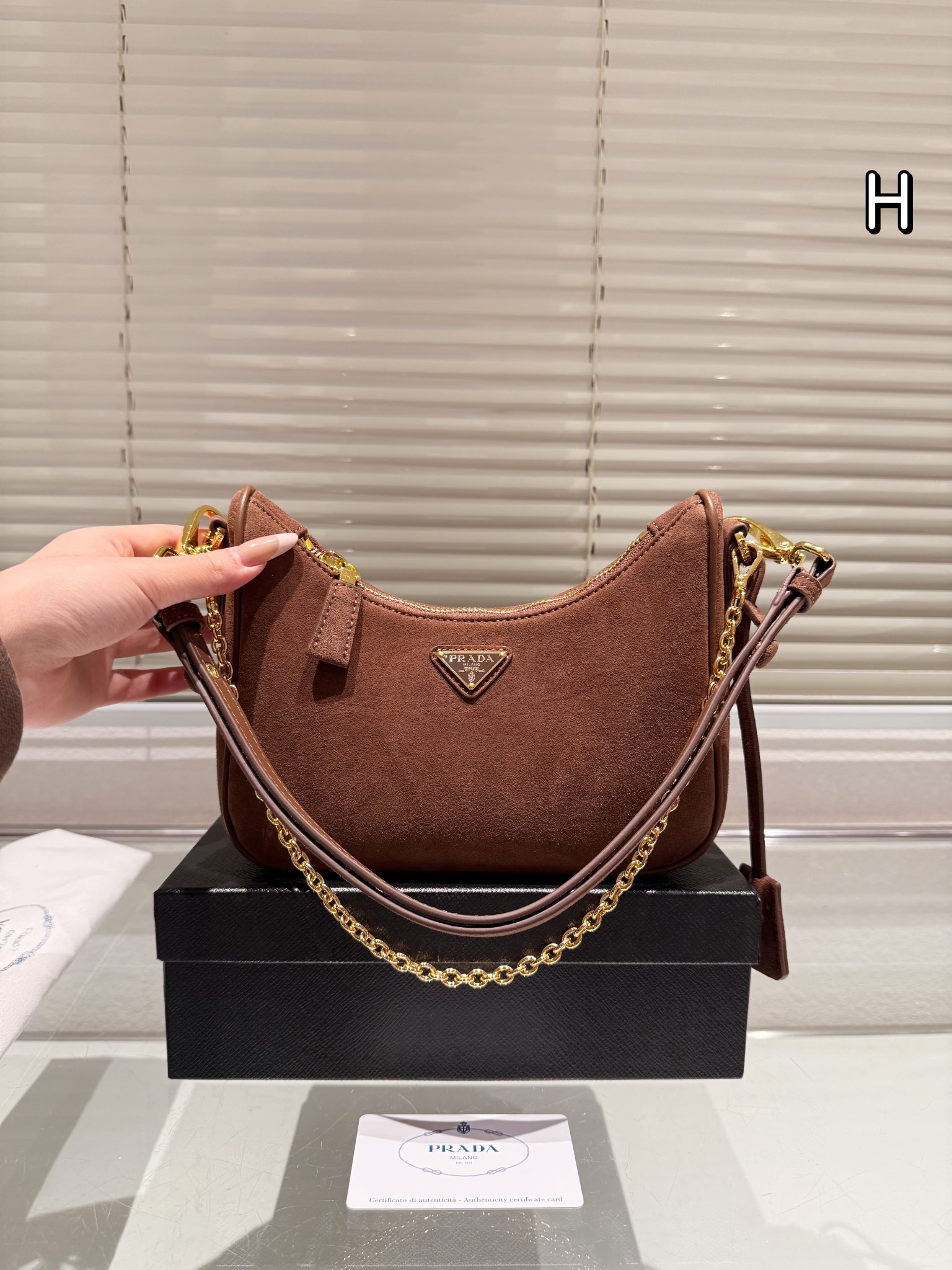 Prada Re-Edition Suede Shoulder/ Underarm Bag