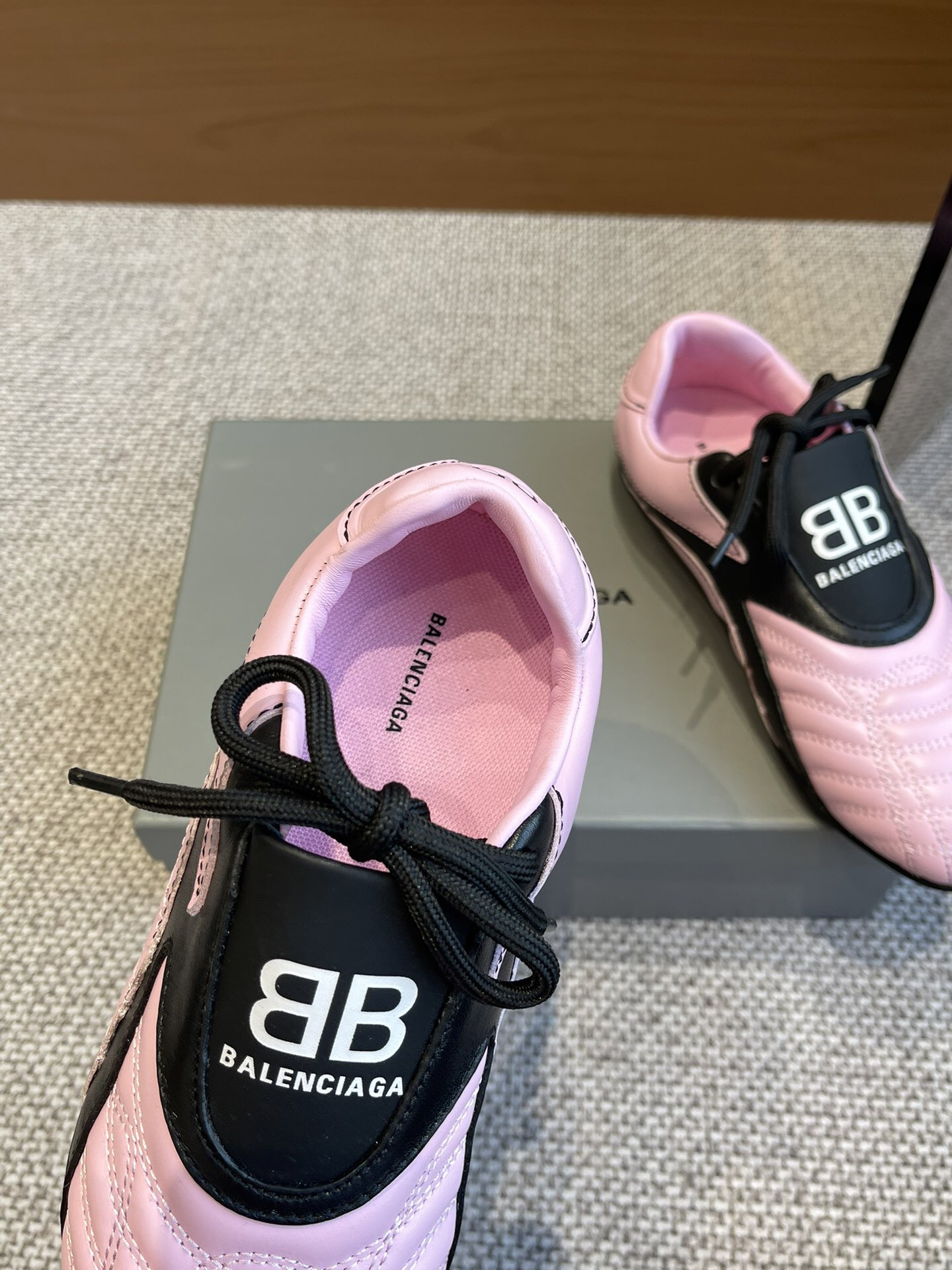 Balenciaga Sheepskin Checkerboard Baseball Shoes