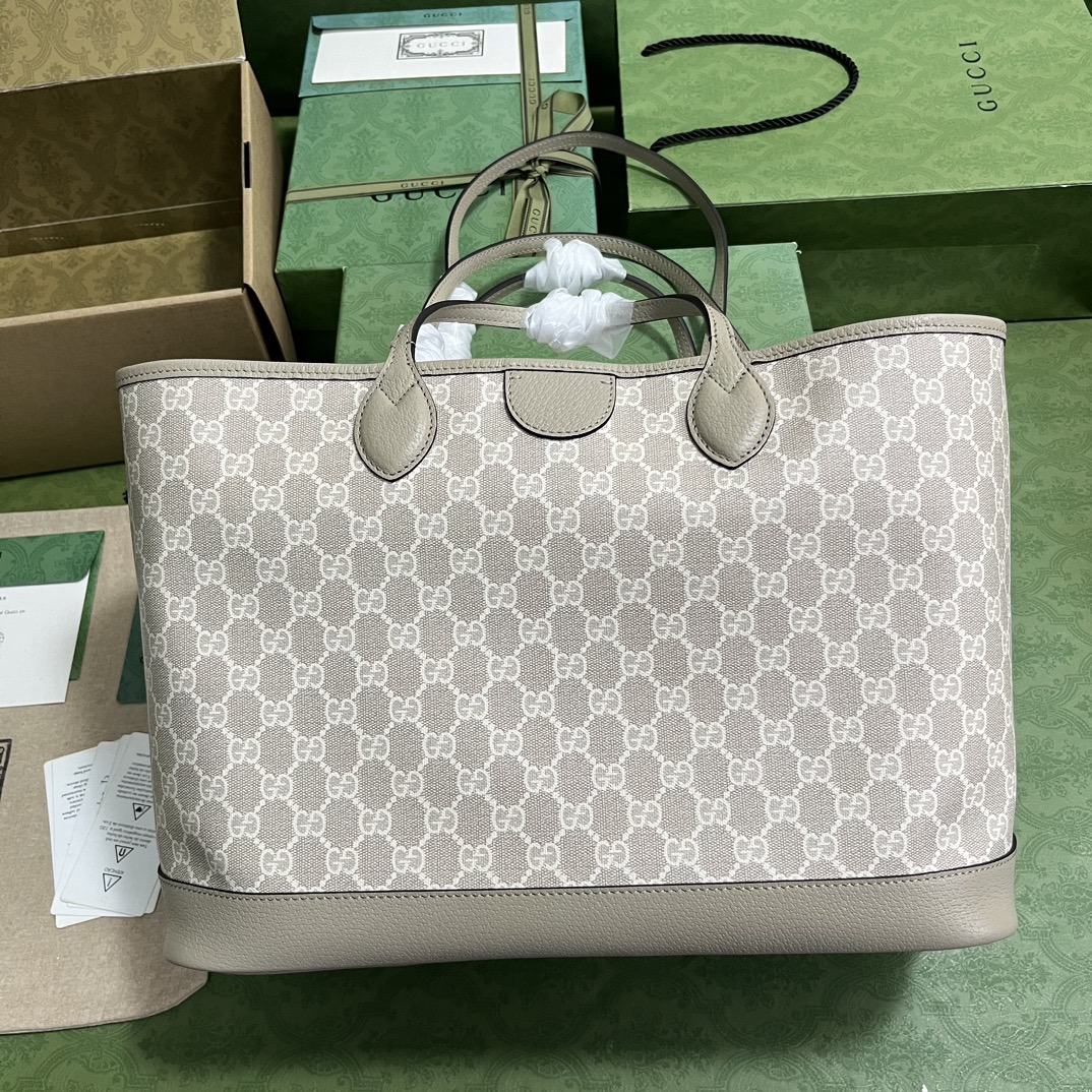 Gucci Classic Vintage-Inspired Leather Large Tote Bag