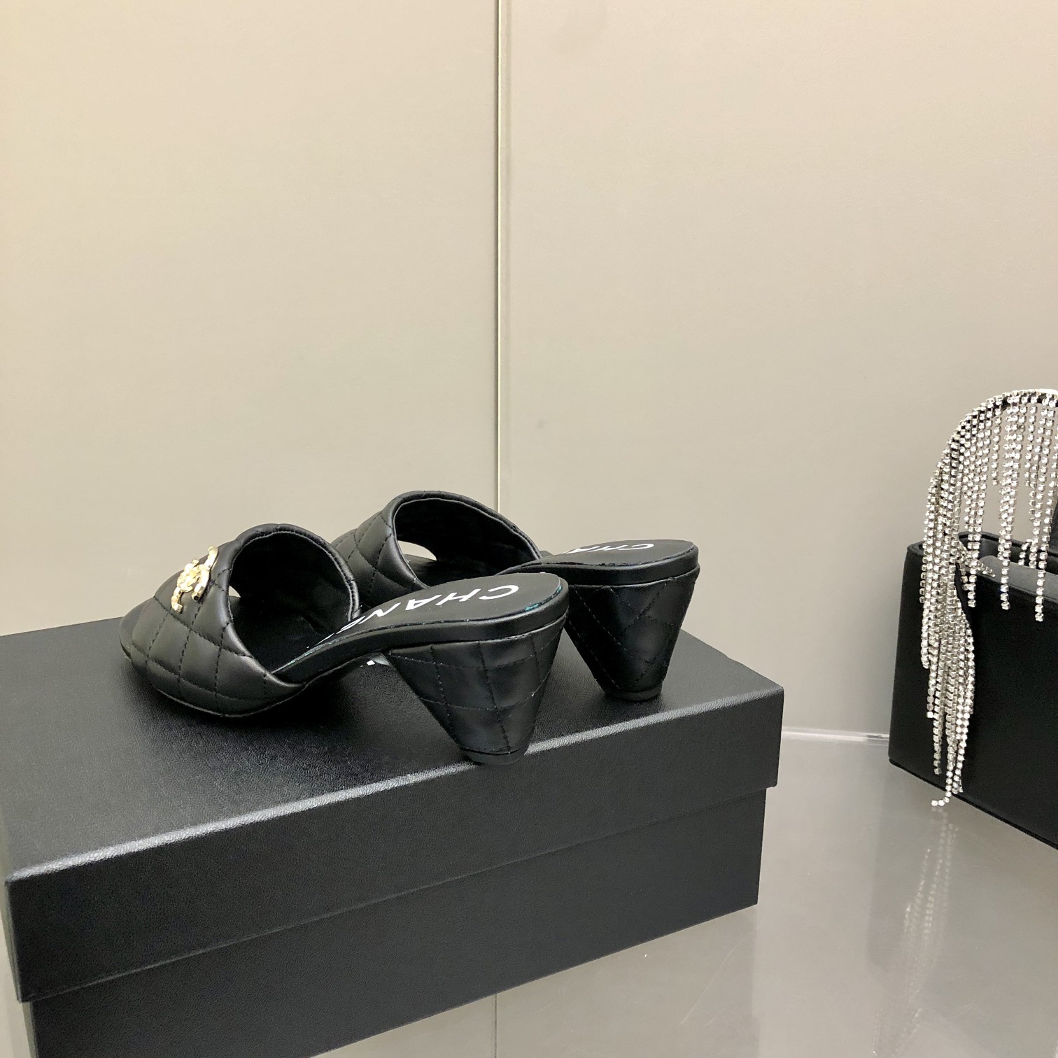 Chanel Sheepskin Low-Heel Mule Slippers