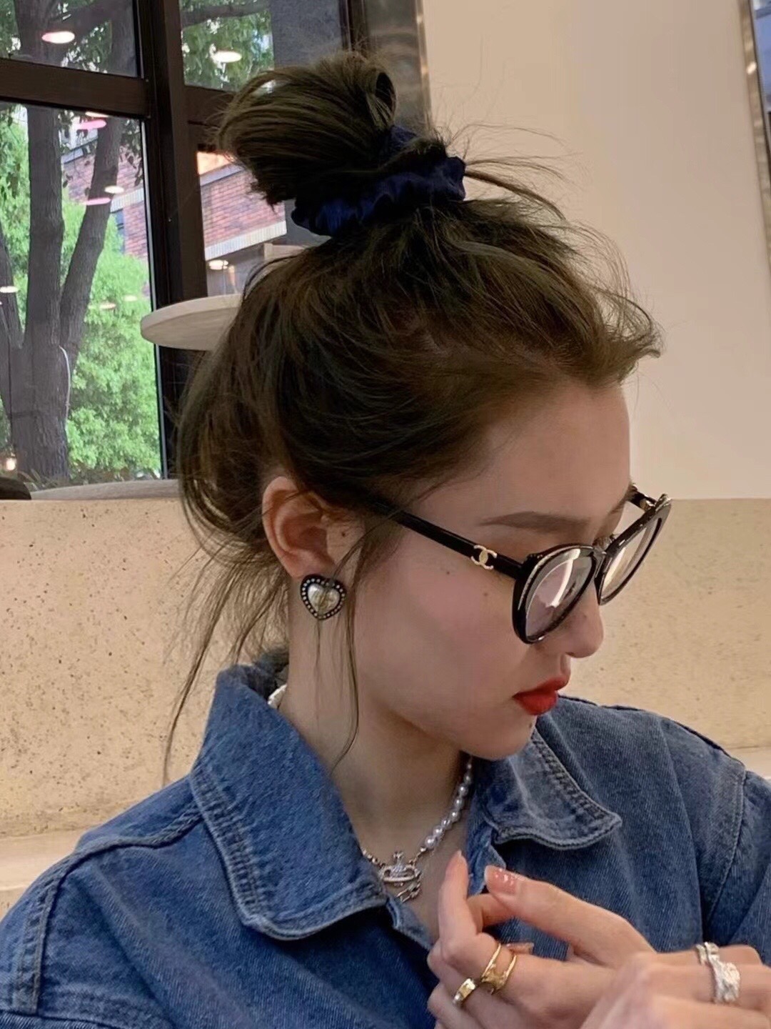 Chanel Resin Heart Earrings