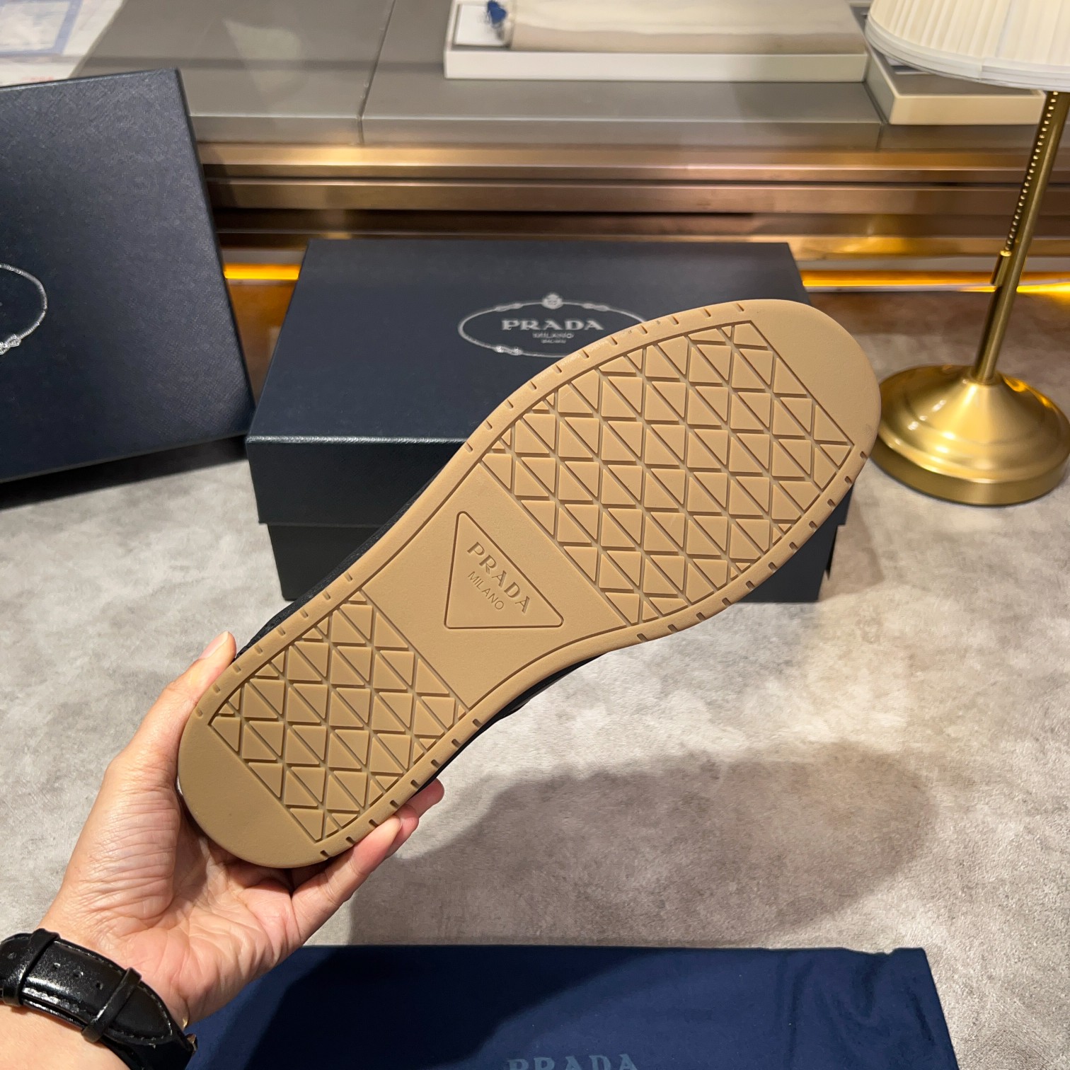 Prada Black Lace-Up Sneakers