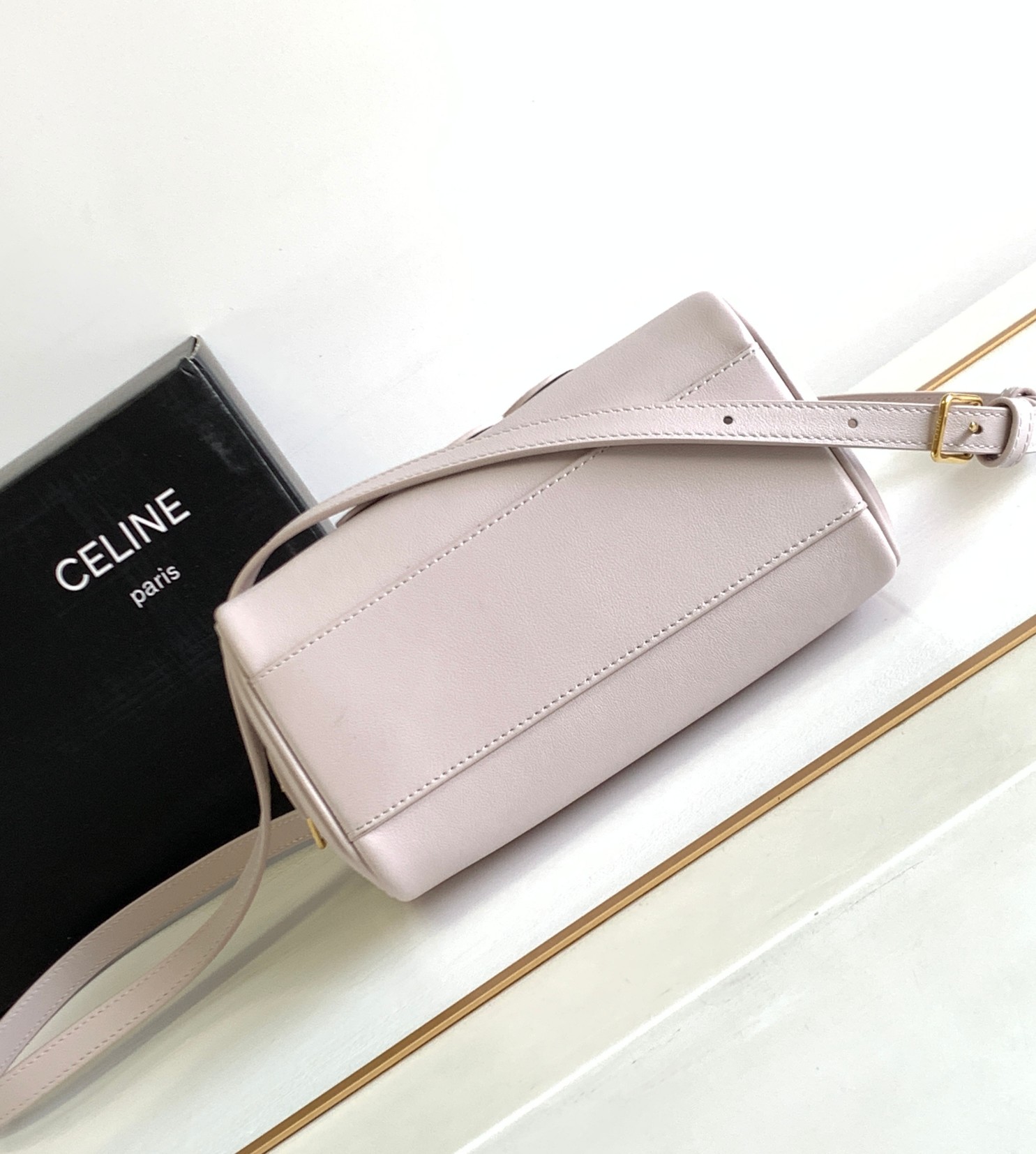 Original big brand luxury goods 1:1 high-end quality top qualityCELIN CUIR TRIOMBE small smooth calf leather Boston bagOriginal big brand luxury goods 1:1 high-end quality top original size copy