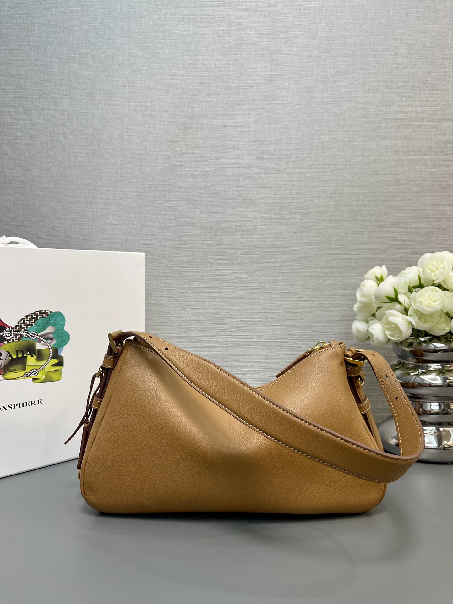 Prada Aimée Medium Leather Shoulder Bag