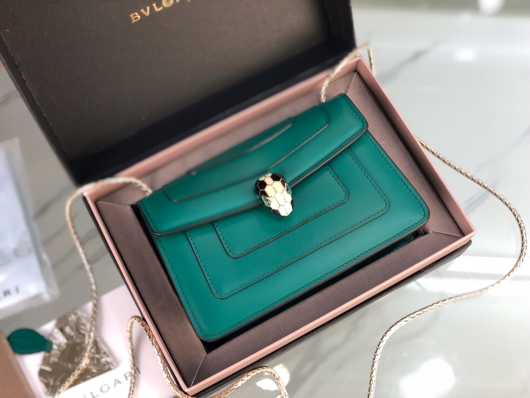 Bulgari Serpenti Forever Calfskin Leather Chain Bag