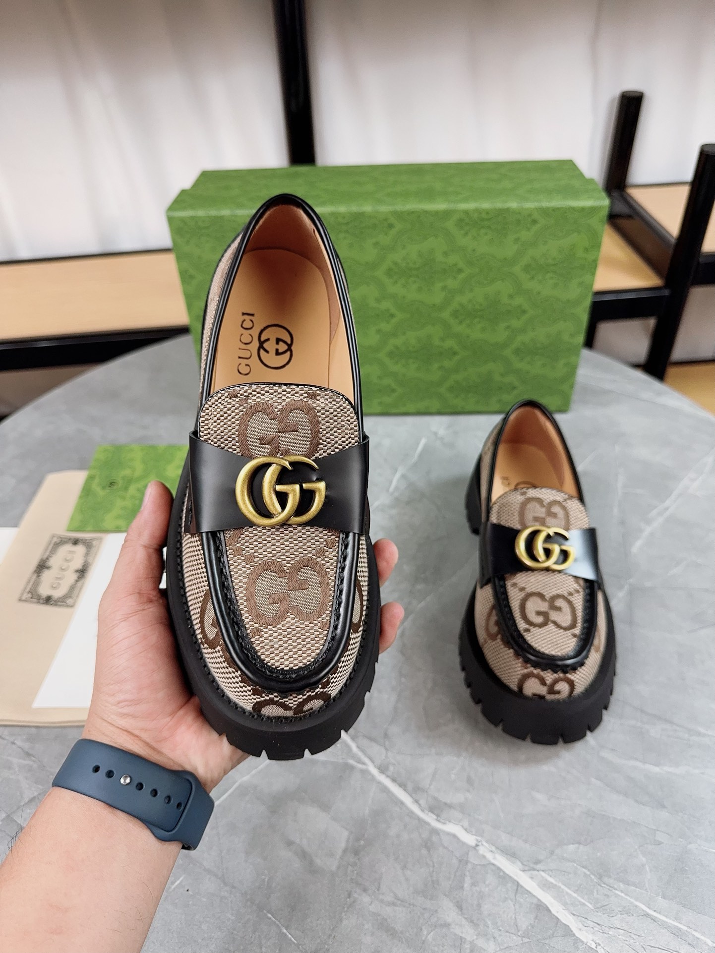 Gucci Thick-Soled Loafer Platform Shoes